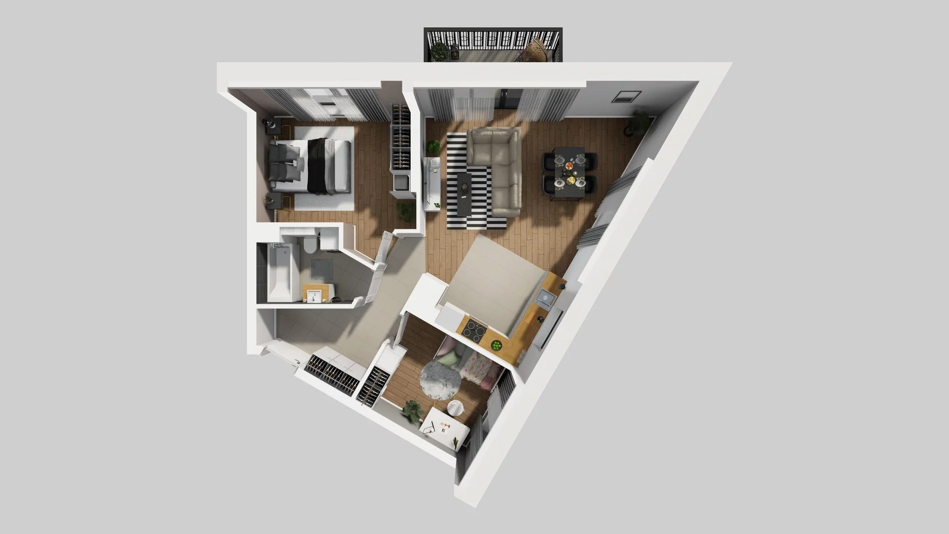 3 pokoje, mieszkanie 64,59 m², piętro 4, oferta nr B/150, Apartamenty nad Oławką 2, Wrocław, Przedmieście Oławskie, Krzyki, ul. Krakowska 98a