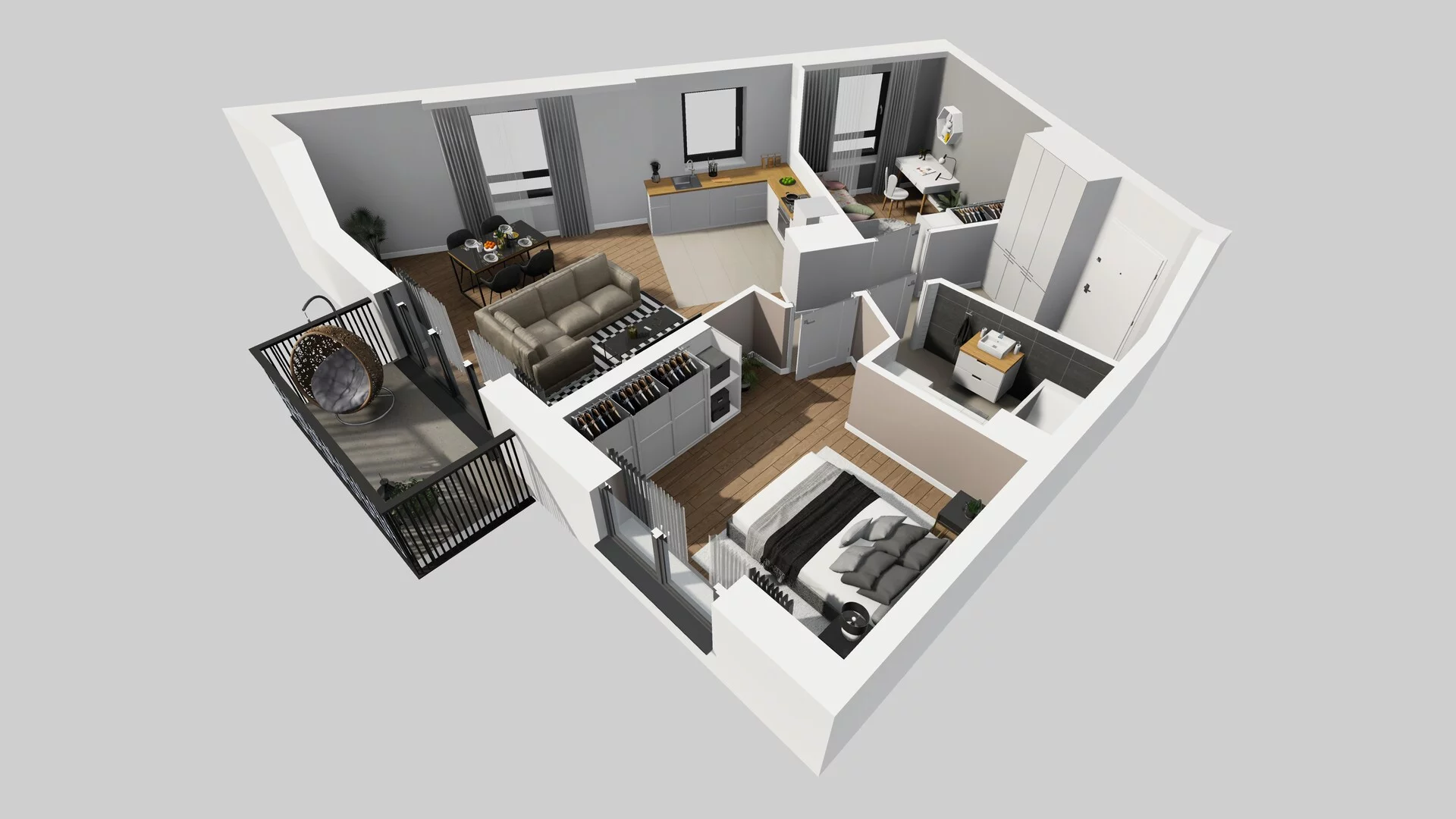 3 pokoje, mieszkanie 64,59 m², piętro 4, oferta nr B/150, Apartamenty nad Oławką 2, Wrocław, Przedmieście Oławskie, Krzyki, ul. Krakowska 98a