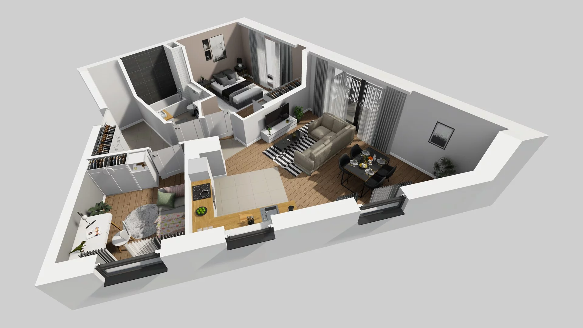 3 pokoje, mieszkanie 64,59 m², piętro 4, oferta nr B/150, Apartamenty nad Oławką 2, Wrocław, Przedmieście Oławskie, Krzyki, ul. Krakowska 98a