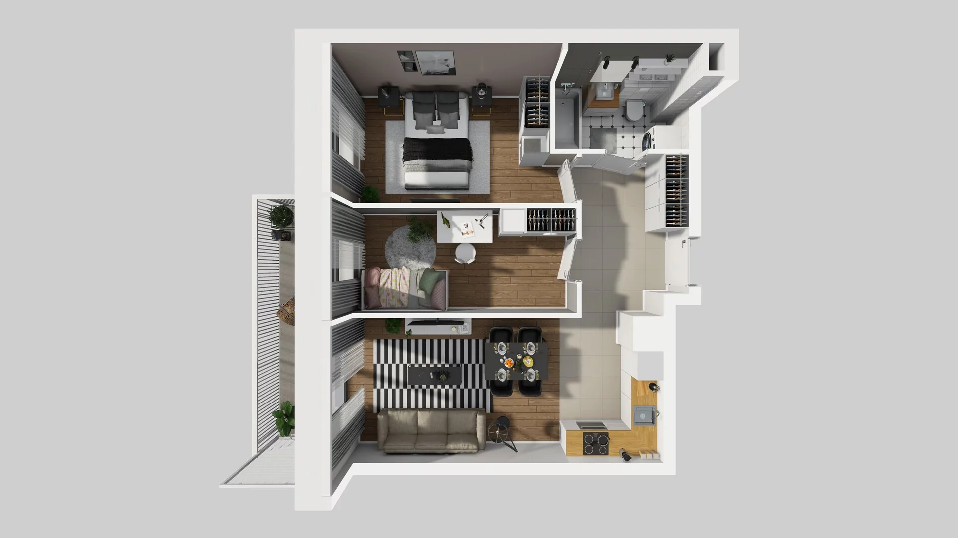 3 pokoje, mieszkanie 53,11 m², piętro 5, oferta nr B/22, Apartamenty nad Oławką 2, Wrocław, Przedmieście Oławskie, Krzyki, ul. Krakowska 98a