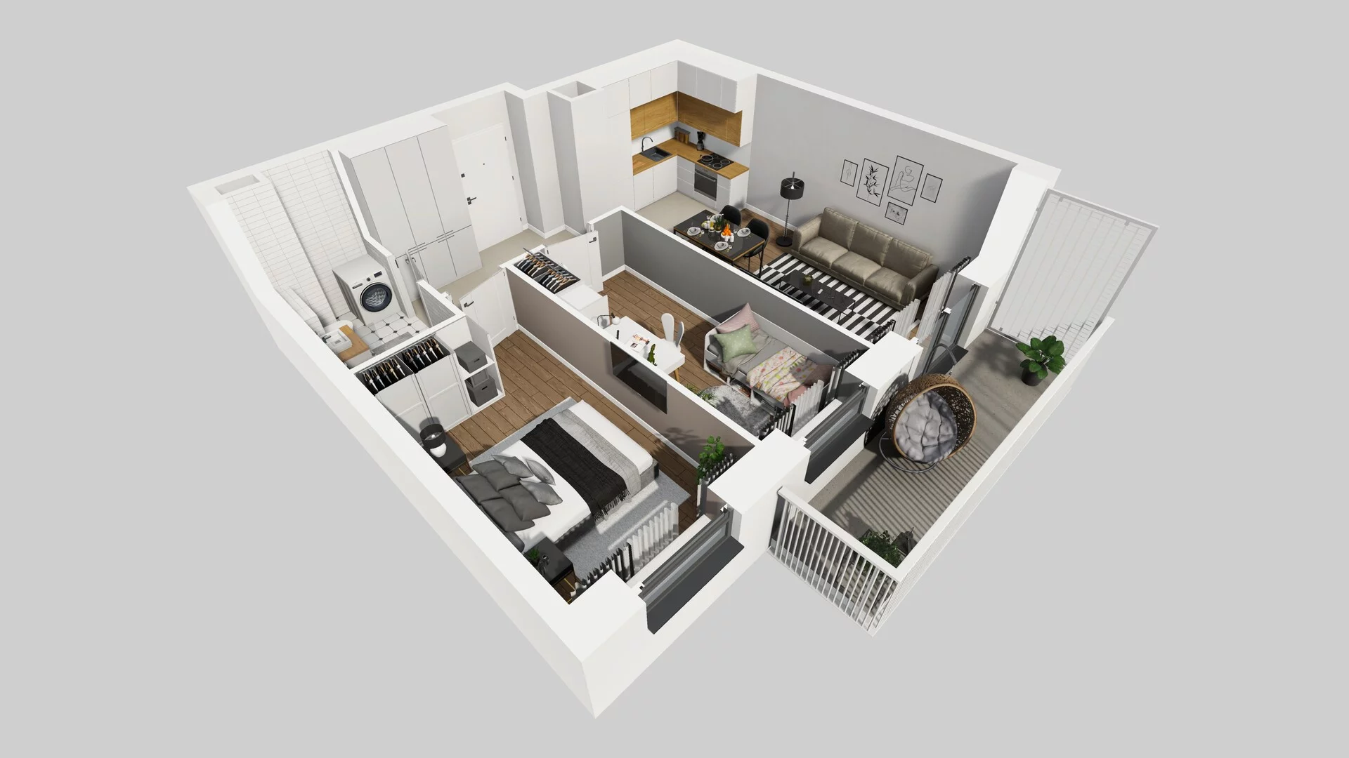 3 pokoje, mieszkanie 53,11 m², piętro 5, oferta nr B/22, Apartamenty nad Oławką 2, Wrocław, Przedmieście Oławskie, Krzyki, ul. Krakowska 98a
