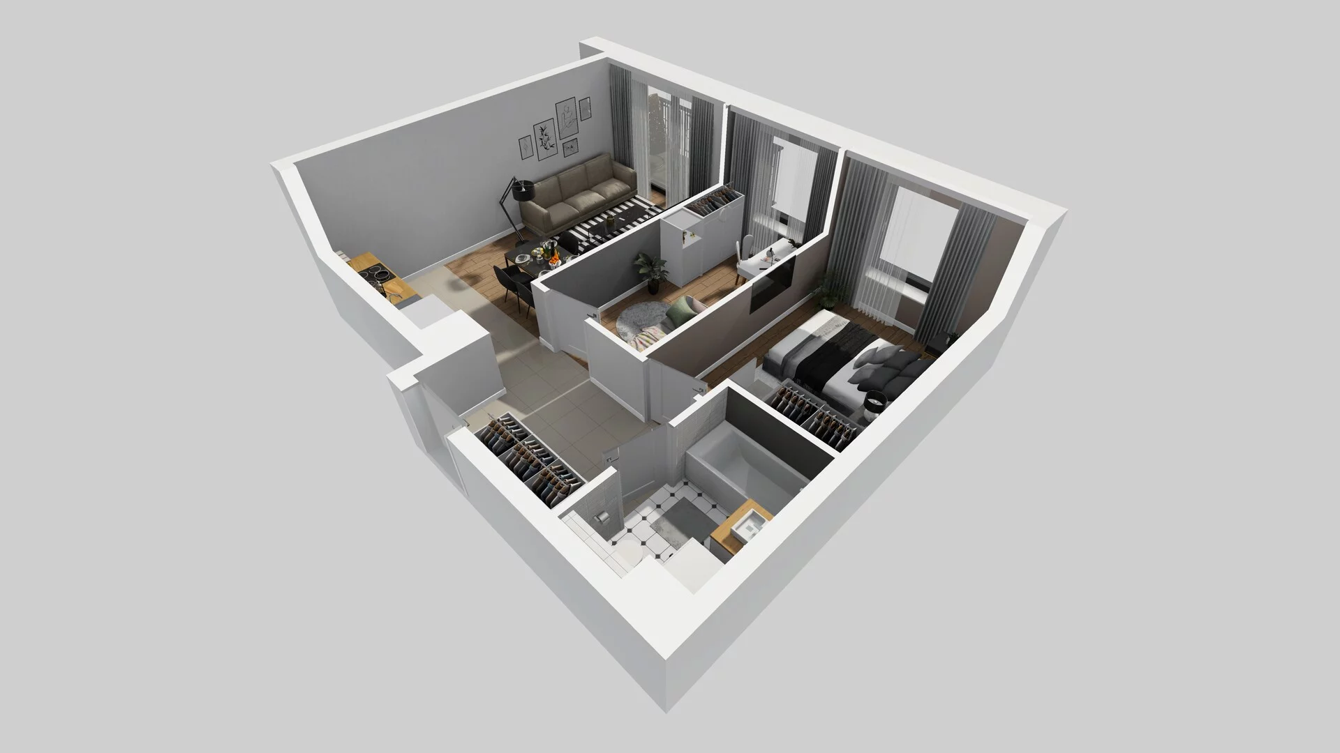 3 pokoje, mieszkanie 49,58 m², piętro 5, oferta nr B/50, Apartamenty nad Oławką 2, Wrocław, Przedmieście Oławskie, Krzyki, ul. Krakowska 98a