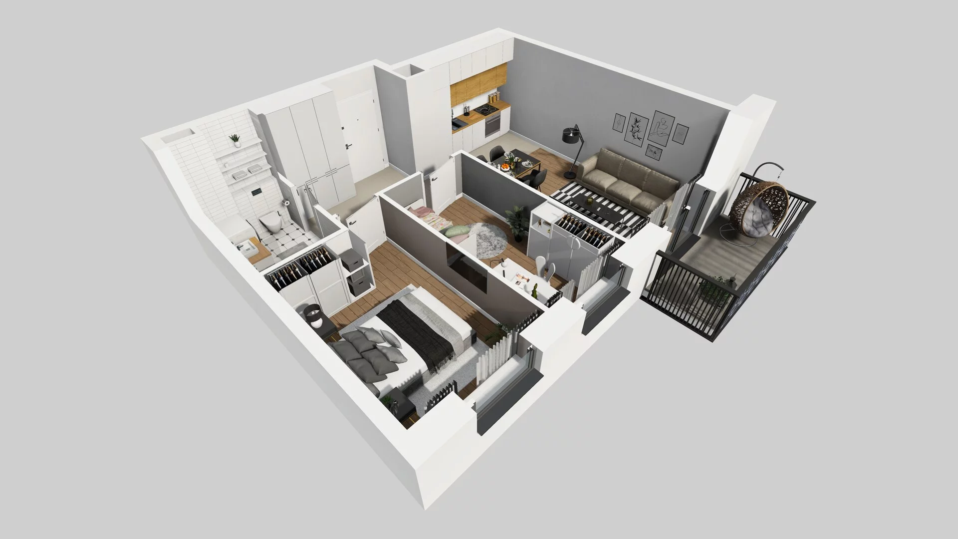 3 pokoje, mieszkanie 49,58 m², piętro 5, oferta nr B/50, Apartamenty nad Oławką 2, Wrocław, Przedmieście Oławskie, Krzyki, ul. Krakowska 98a