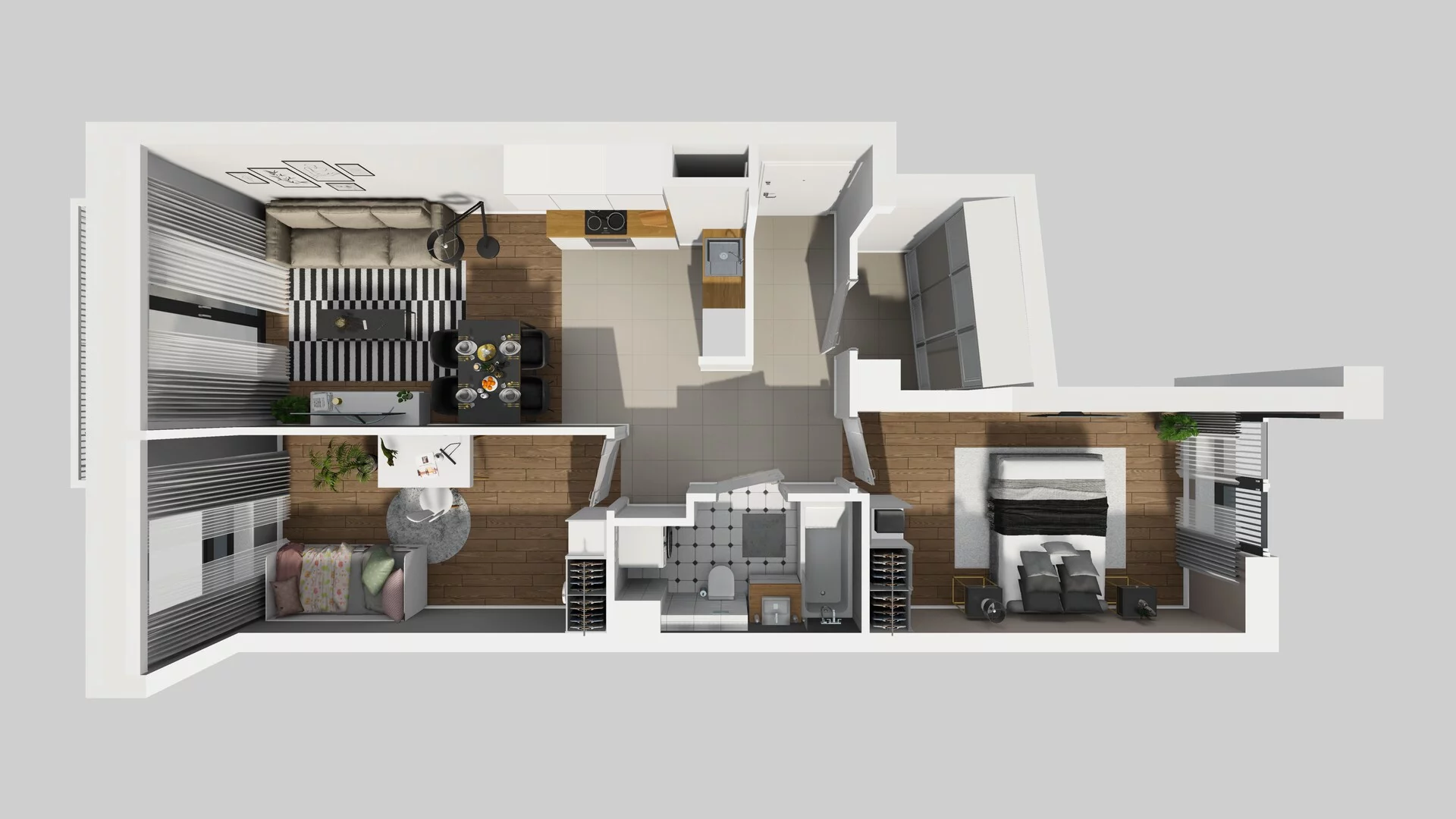 3 pokoje, mieszkanie 57,15 m², piętro 5, oferta nr B/152, Apartamenty nad Oławką 2, Wrocław, Przedmieście Oławskie, Krzyki, ul. Krakowska 98a