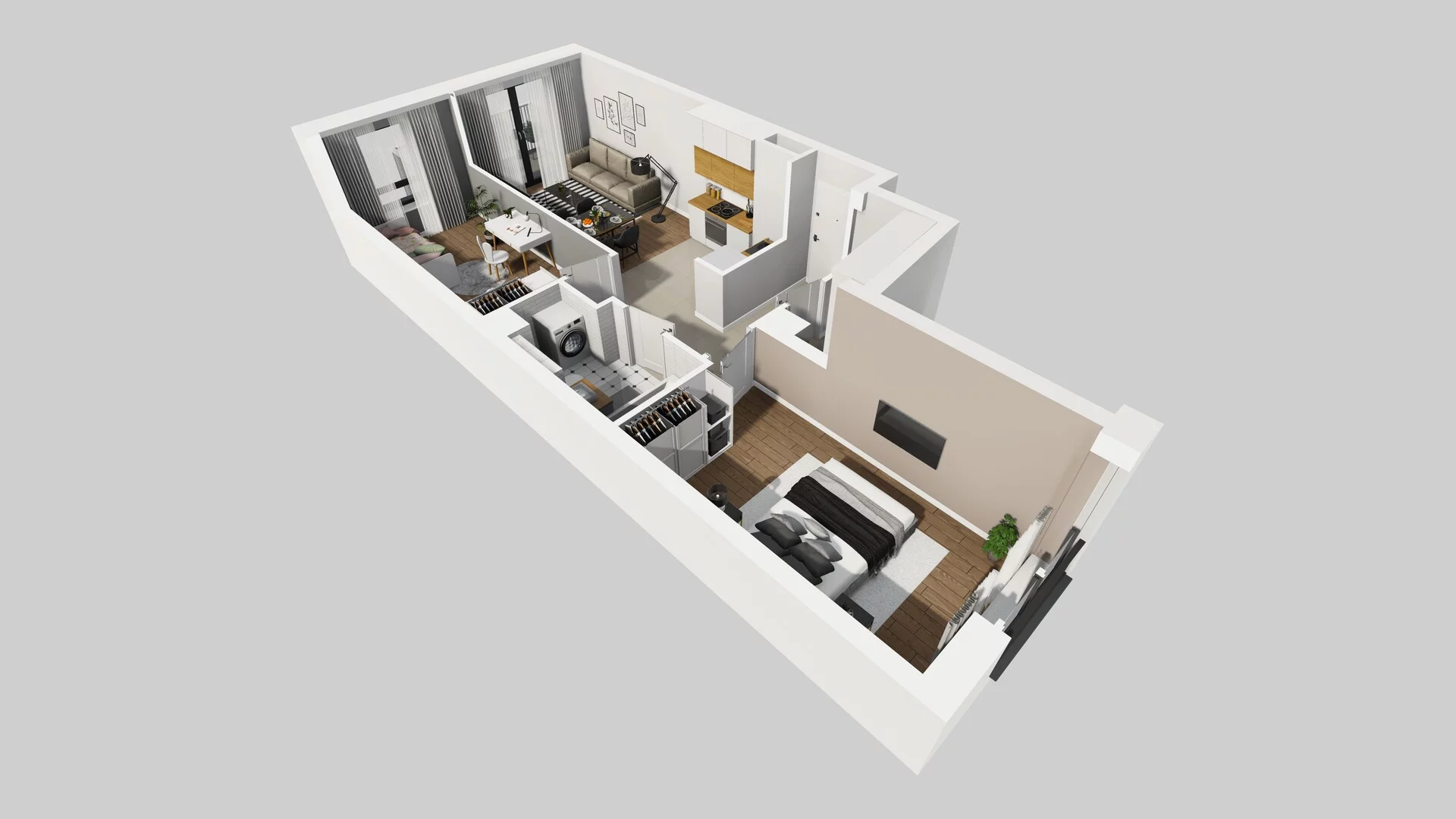 3 pokoje, mieszkanie 57,15 m², piętro 5, oferta nr B/152, Apartamenty nad Oławką 2, Wrocław, Przedmieście Oławskie, Krzyki, ul. Krakowska 98a