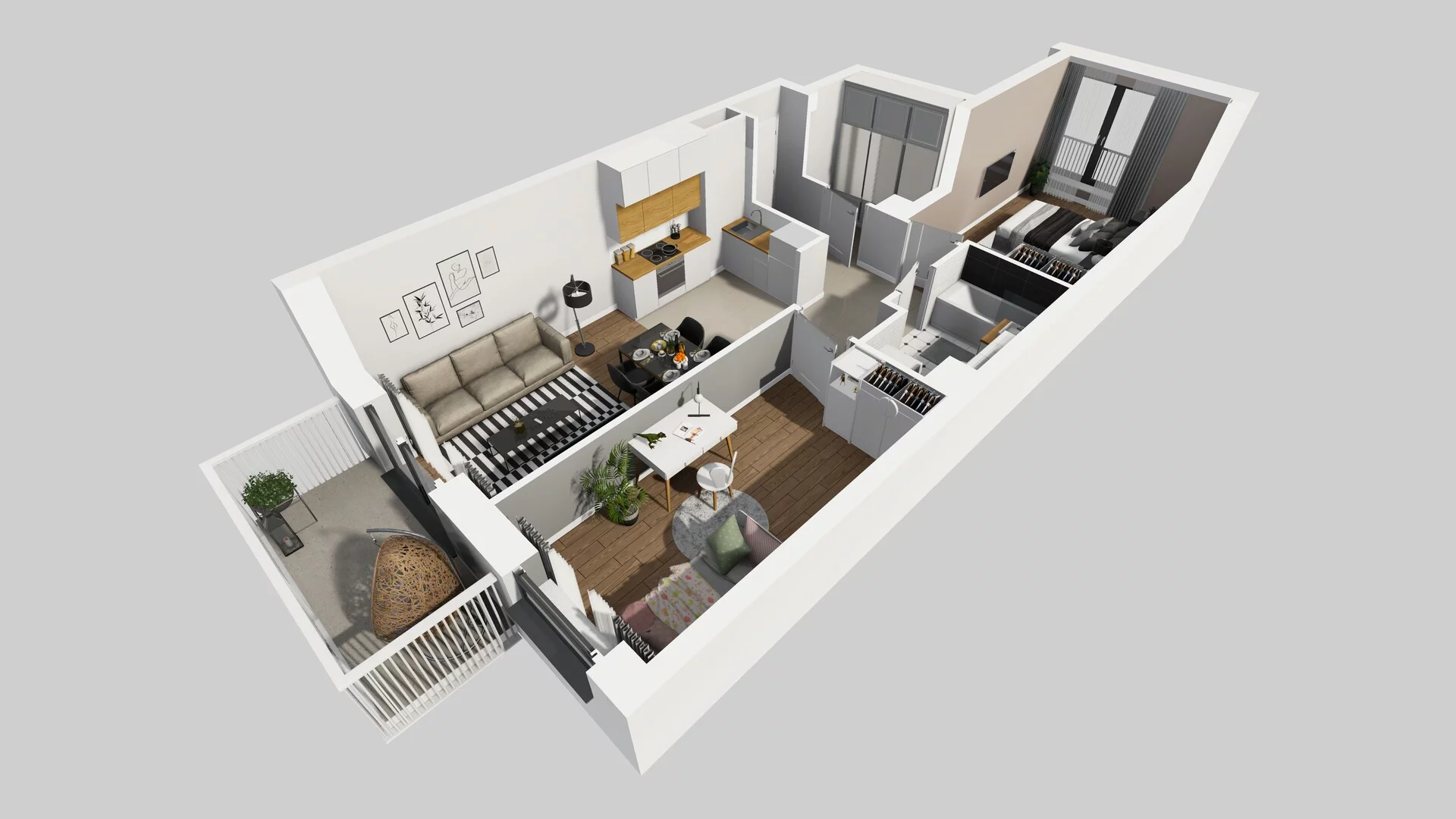 3 pokoje, mieszkanie 57,15 m², piętro 5, oferta nr B/152, Apartamenty nad Oławką 2, Wrocław, Przedmieście Oławskie, Krzyki, ul. Krakowska 98a