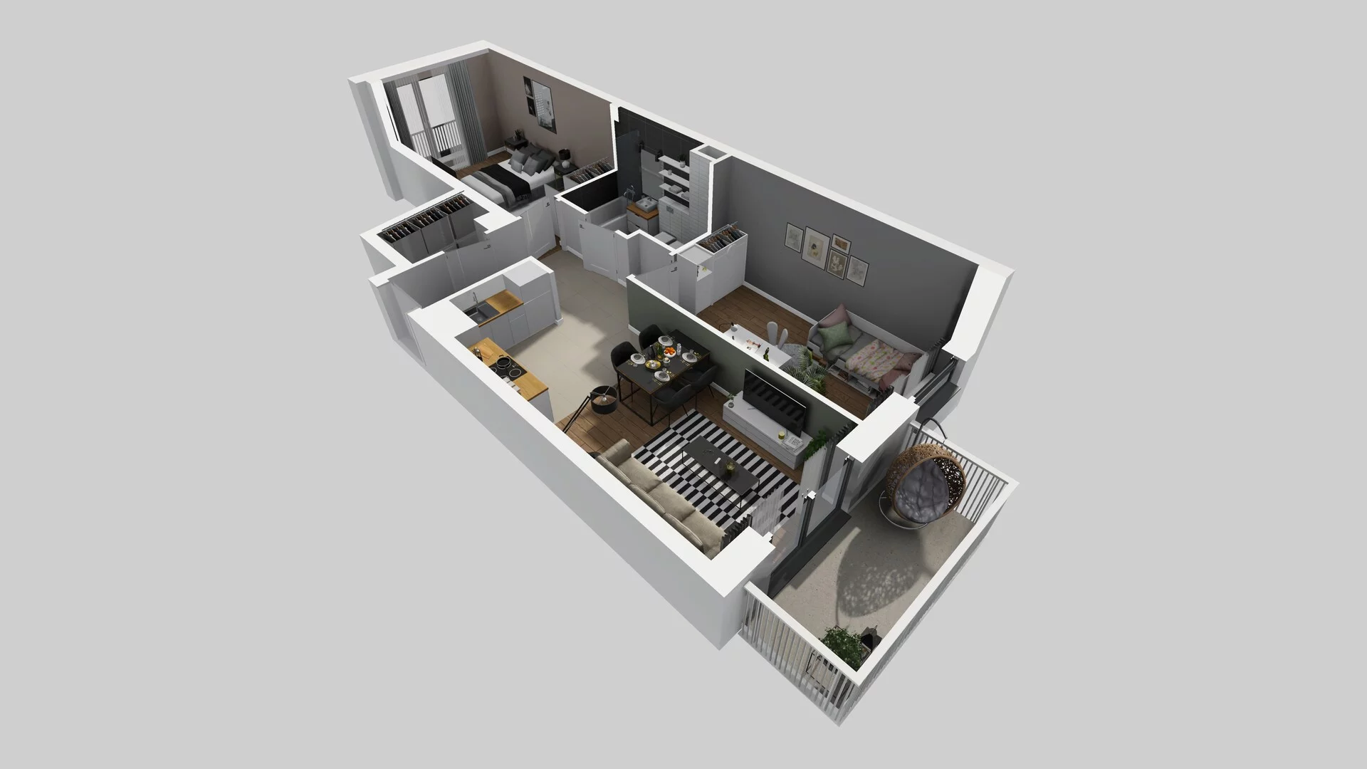 3 pokoje, mieszkanie 57,15 m², piętro 5, oferta nr B/152, Apartamenty nad Oławką 2, Wrocław, Przedmieście Oławskie, Krzyki, ul. Krakowska 98a