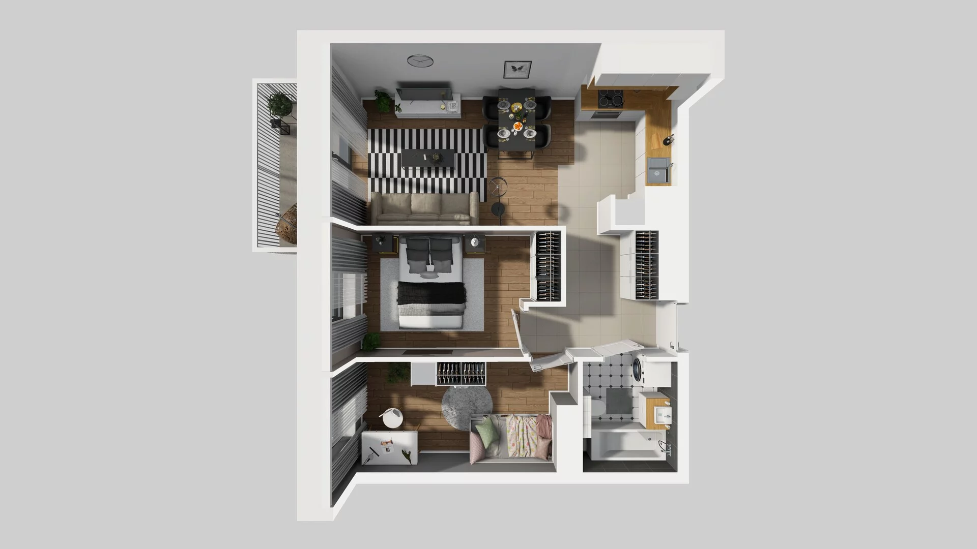 3 pokoje, mieszkanie 53,70 m², piętro 7, oferta nr B/116, Apartamenty nad Oławką 2, Wrocław, Przedmieście Oławskie, Krzyki, ul. Krakowska 98a
