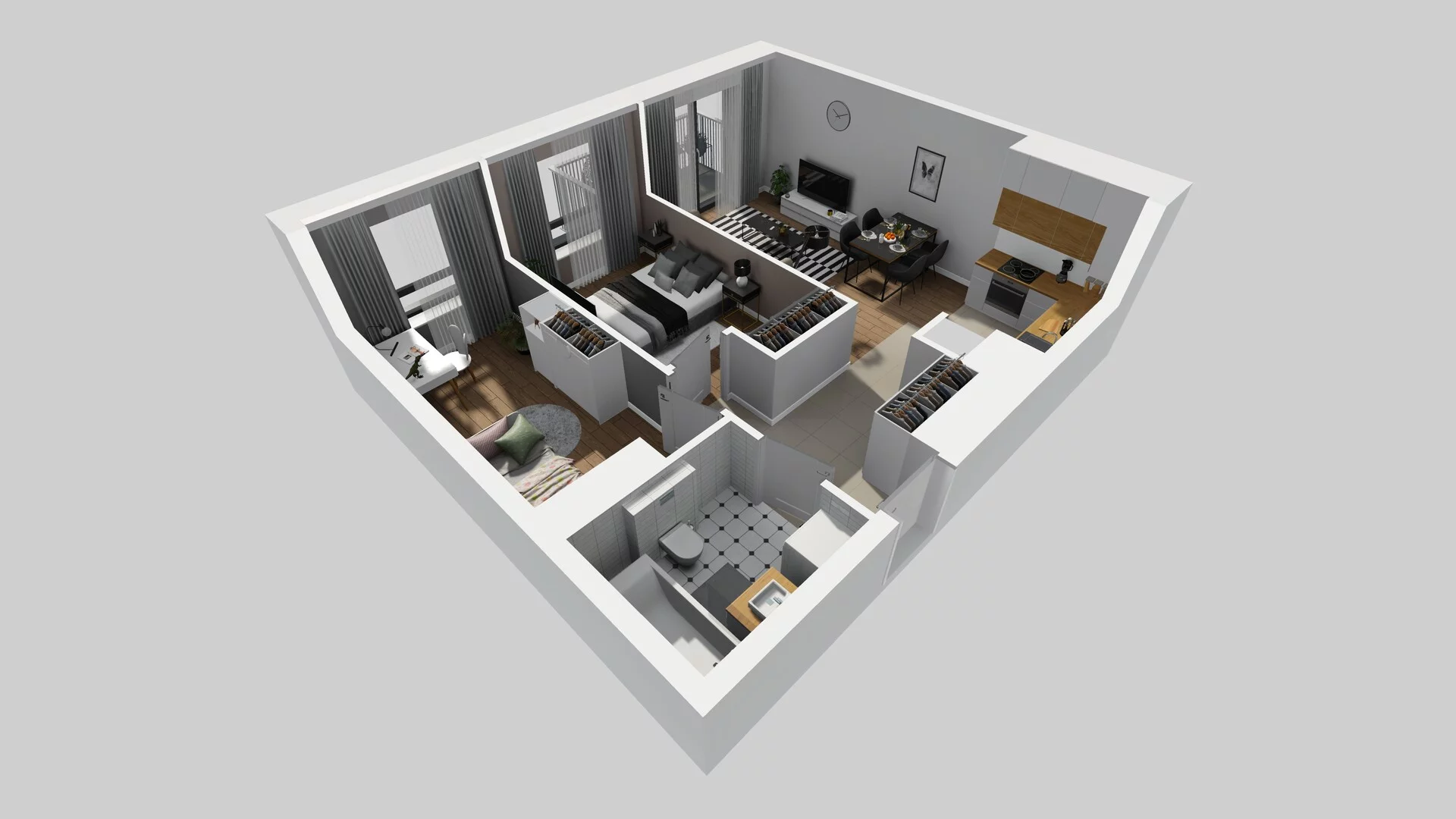 3 pokoje, mieszkanie 53,70 m², piętro 7, oferta nr B/116, Apartamenty nad Oławką 2, Wrocław, Przedmieście Oławskie, Krzyki, ul. Krakowska 98a
