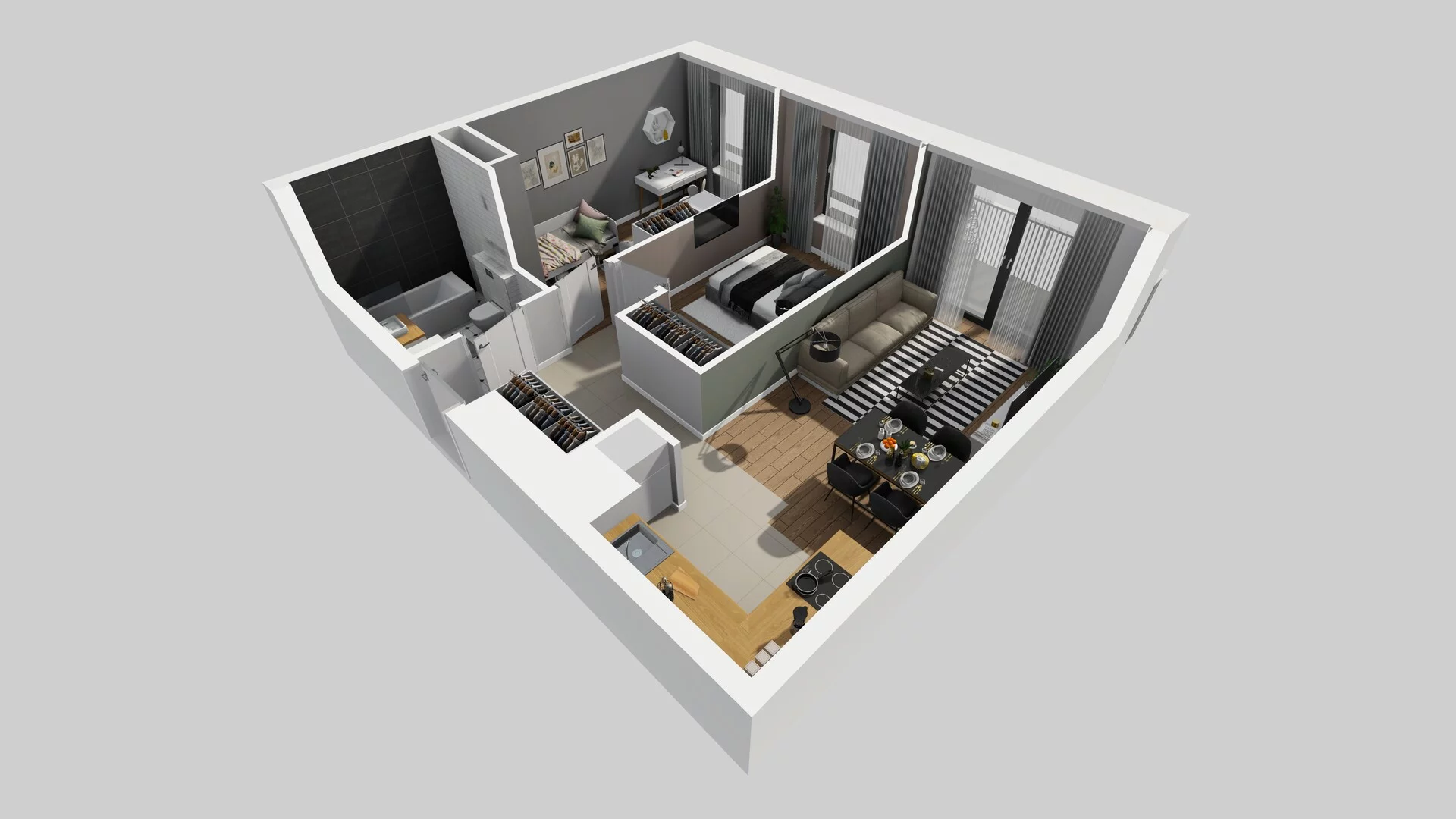 3 pokoje, mieszkanie 53,70 m², piętro 7, oferta nr B/116, Apartamenty nad Oławką 2, Wrocław, Przedmieście Oławskie, Krzyki, ul. Krakowska 98a