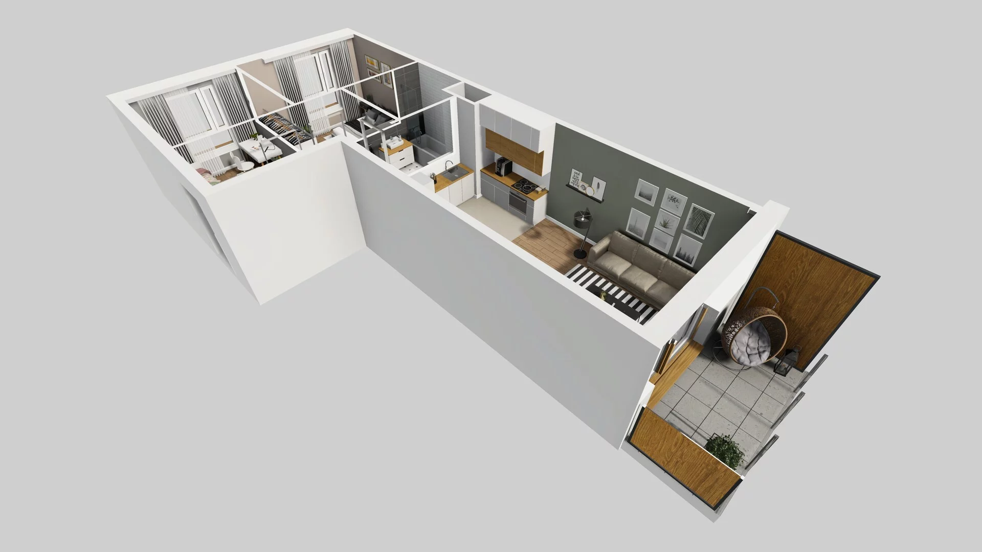 3 pokoje, mieszkanie 58,69 m², piętro 1, oferta nr D/3, Apartamenty Literacka 2, Warszawa, Bielany, Piaski, ul. Literacka