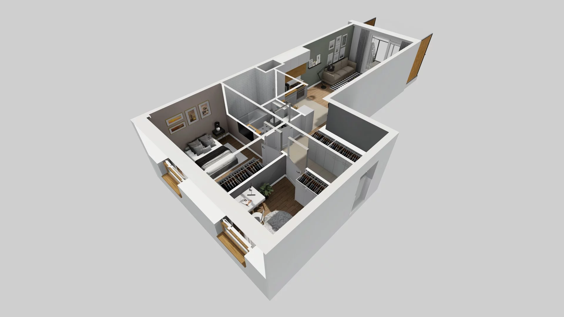 3 pokoje, mieszkanie 58,69 m², piętro 1, oferta nr D/3, Apartamenty Literacka 2, Warszawa, Bielany, Piaski, ul. Literacka