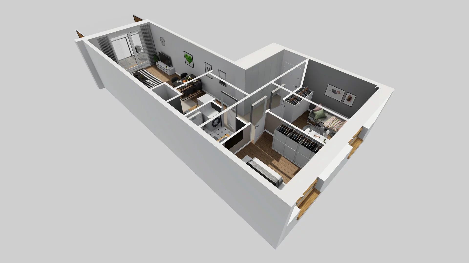 3 pokoje, mieszkanie 58,69 m², piętro 1, oferta nr D/3, Apartamenty Literacka 2, Warszawa, Bielany, Piaski, ul. Literacka