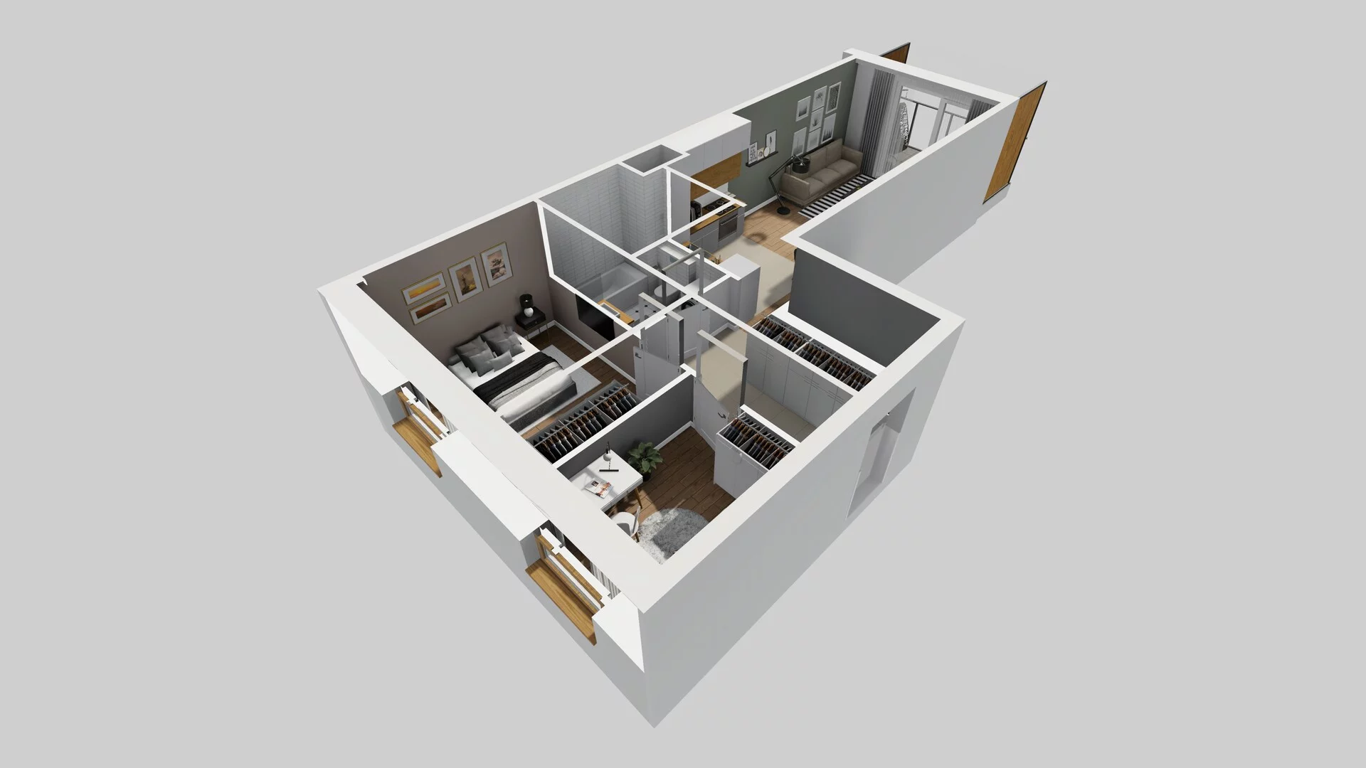 3 pokoje, mieszkanie 58,69 m², piętro 3, oferta nr D/11, Apartamenty Literacka 2, Warszawa, Bielany, Piaski, ul. Literacka