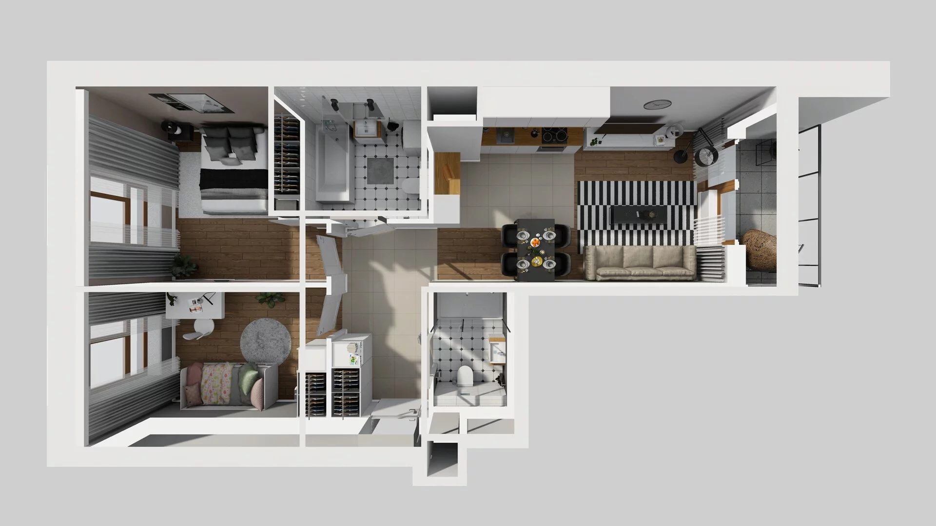 3 pokoje, mieszkanie 60,70 m², piętro 3, oferta nr A/7, Apartamenty Literacka, Warszawa, Bielany, Piaski, ul. Literacka