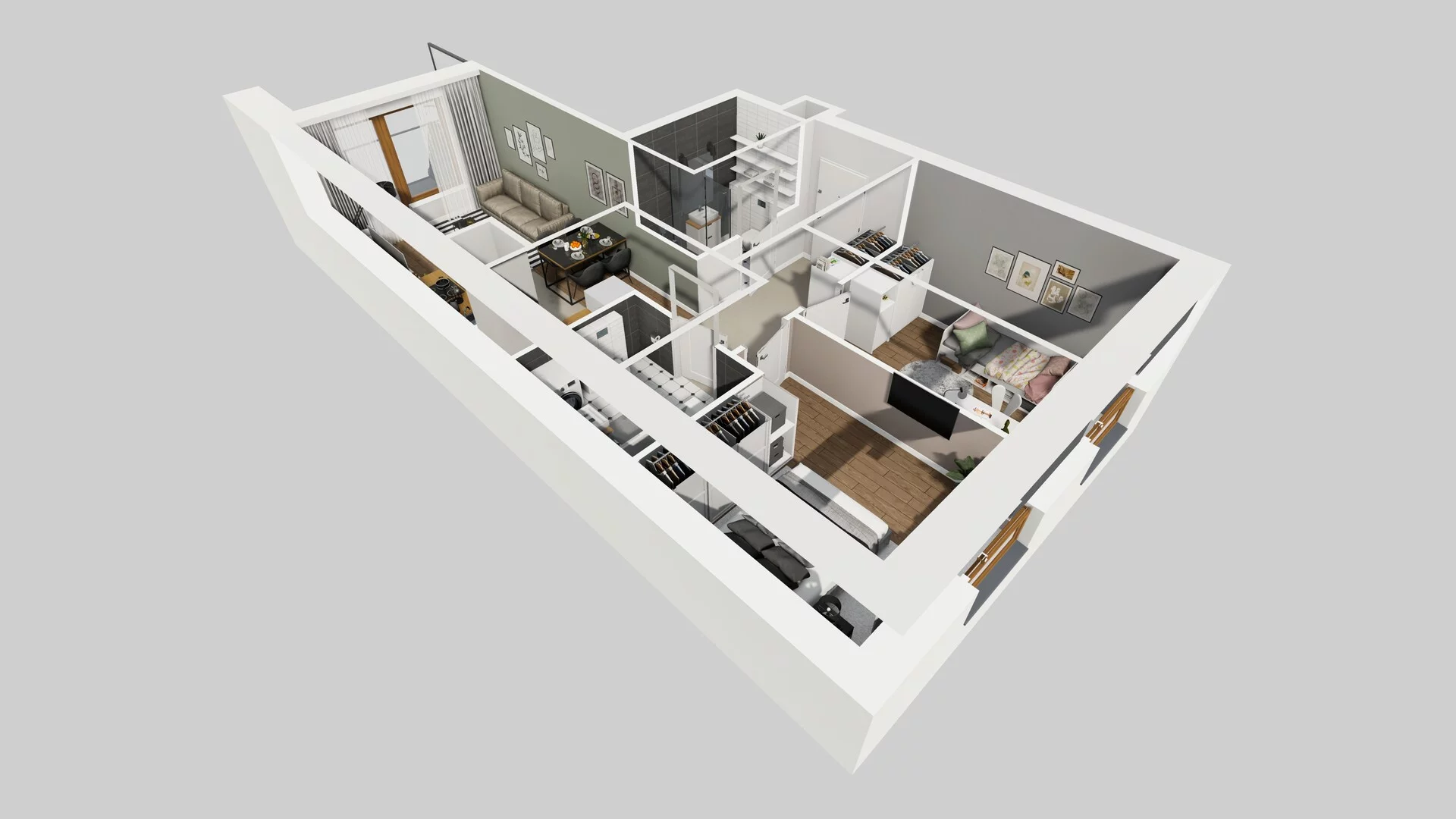 3 pokoje, mieszkanie 60,70 m², piętro 3, oferta nr A/7, Apartamenty Literacka, Warszawa, Bielany, Piaski, ul. Literacka