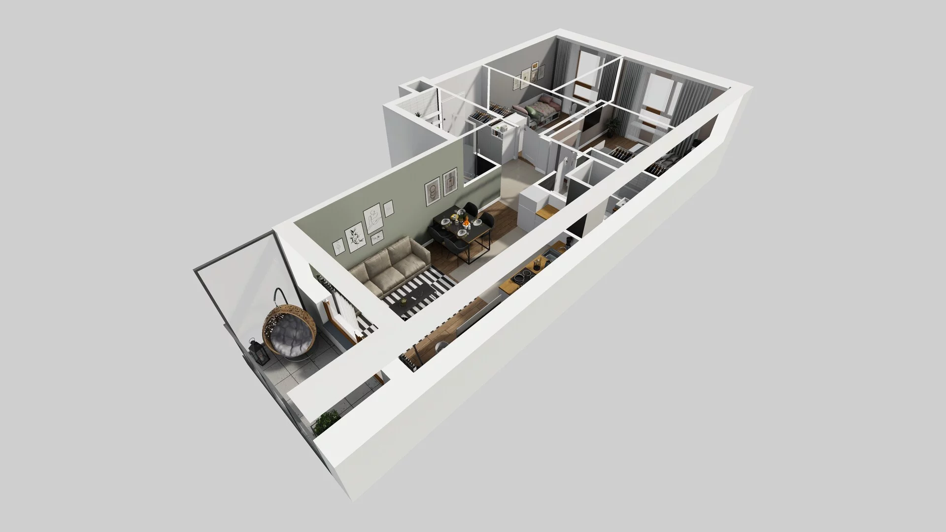 3 pokoje, mieszkanie 60,70 m², piętro 3, oferta nr A/7, Apartamenty Literacka, Warszawa, Bielany, Piaski, ul. Literacka