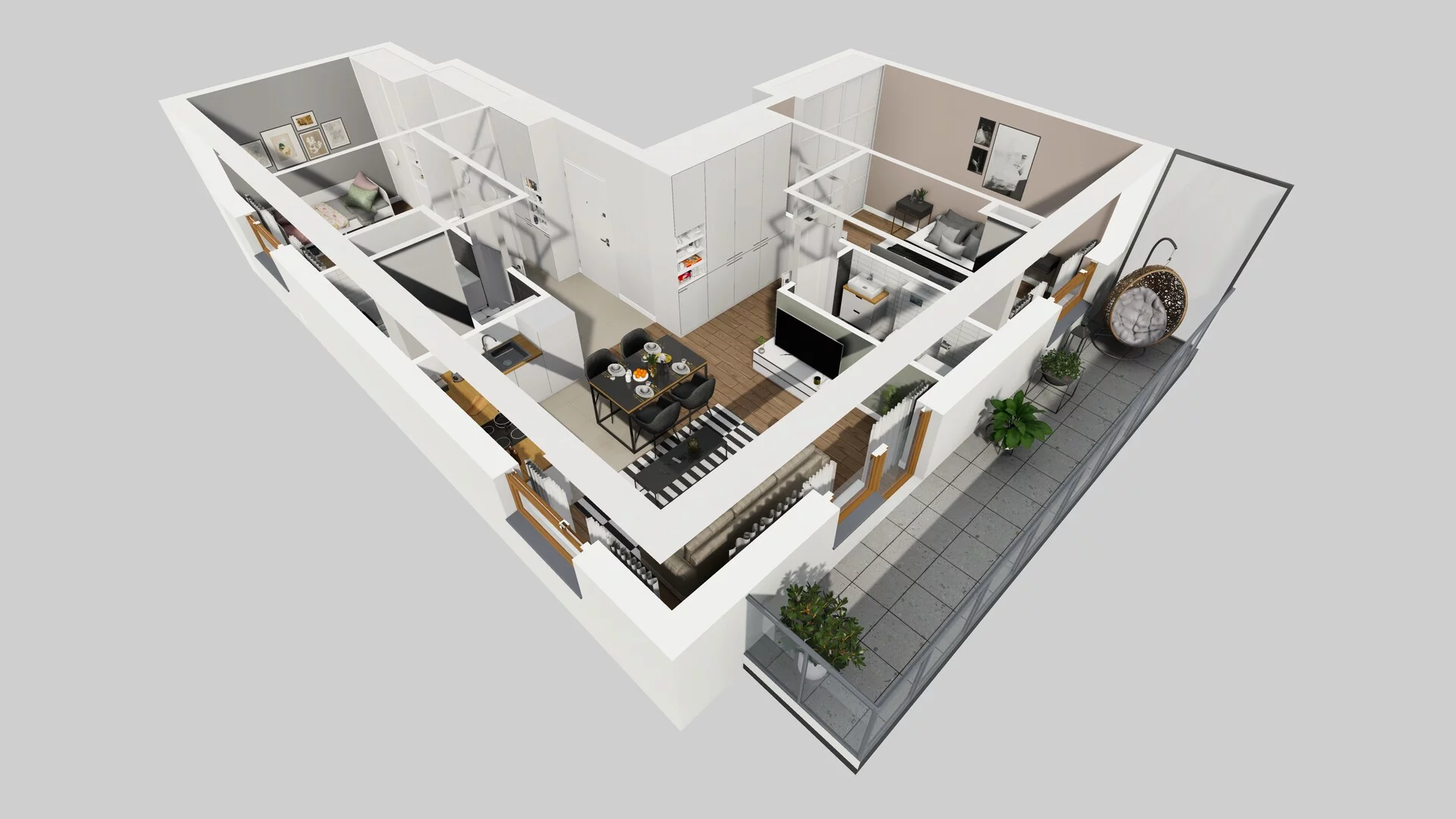 3 pokoje, mieszkanie 60,20 m², piętro 1, oferta nr B/45, Apartamenty Literacka, Warszawa, Bielany, Piaski, ul. Literacka