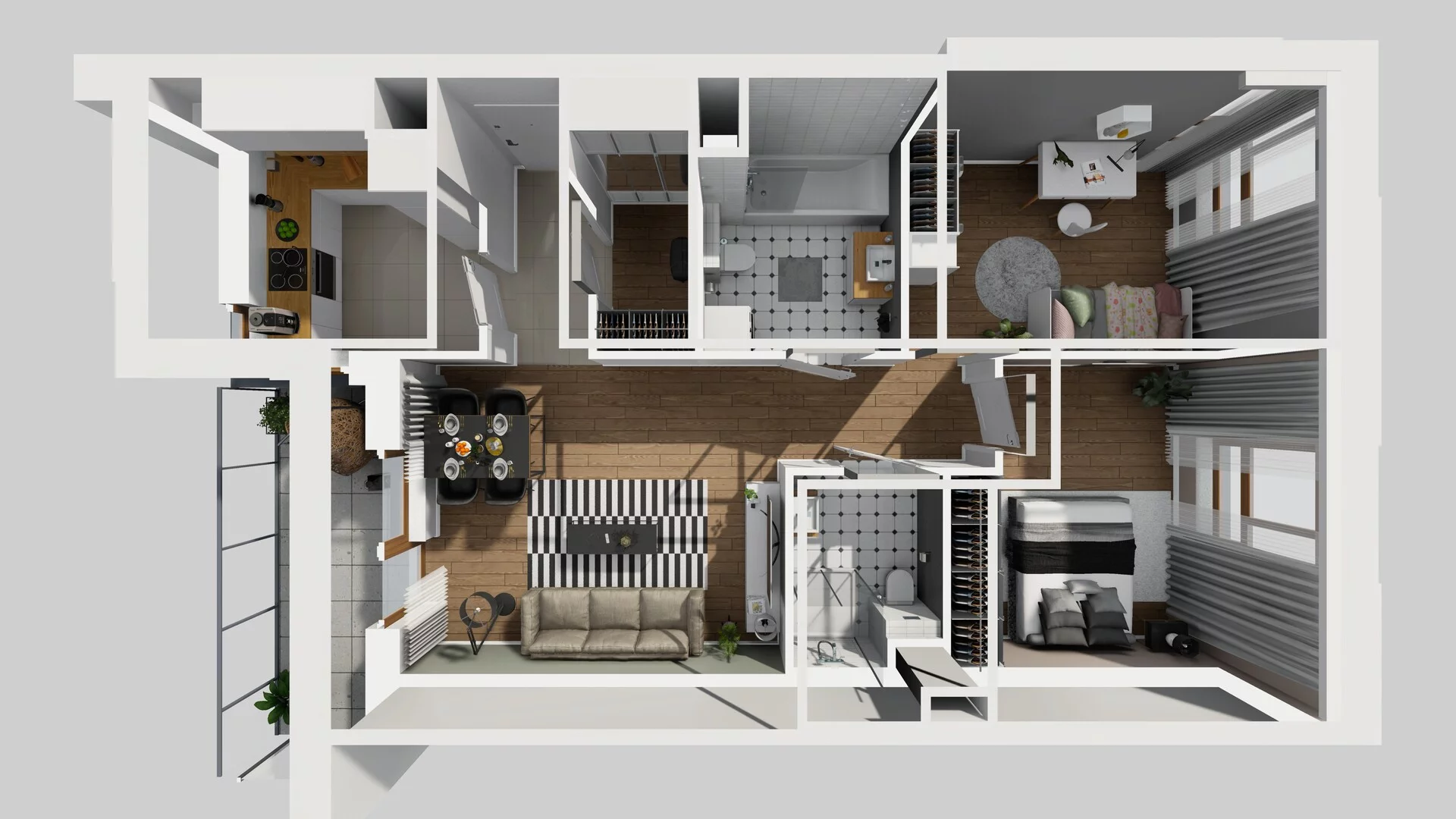 3 pokoje, mieszkanie 67,24 m², piętro 1, oferta nr B/46, Apartamenty Literacka, Warszawa, Bielany, Piaski, ul. Literacka