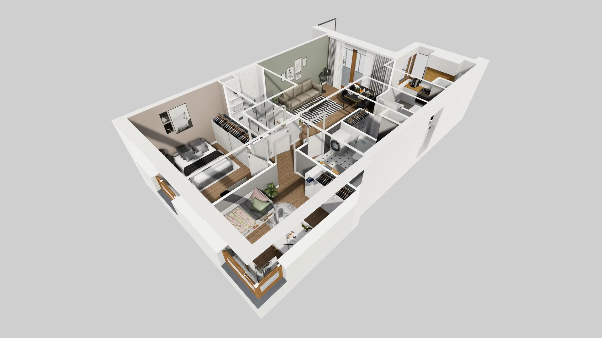 3 pokoje, mieszkanie 67,24 m², piętro 1, oferta nr B/46, Apartamenty Literacka, Warszawa, Bielany, Piaski, ul. Literacka
