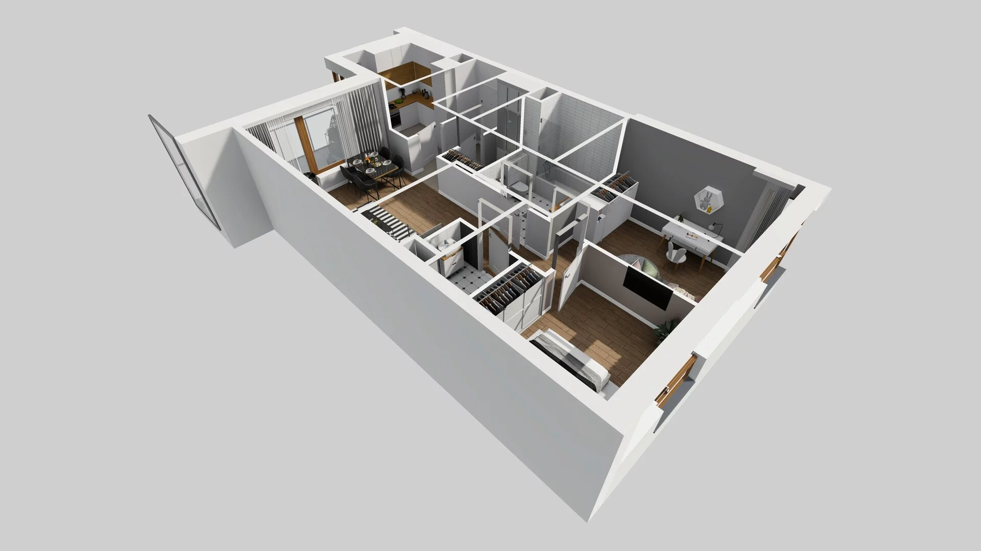 3 pokoje, mieszkanie 67,24 m², piętro 1, oferta nr B/46, Apartamenty Literacka, Warszawa, Bielany, Piaski, ul. Literacka