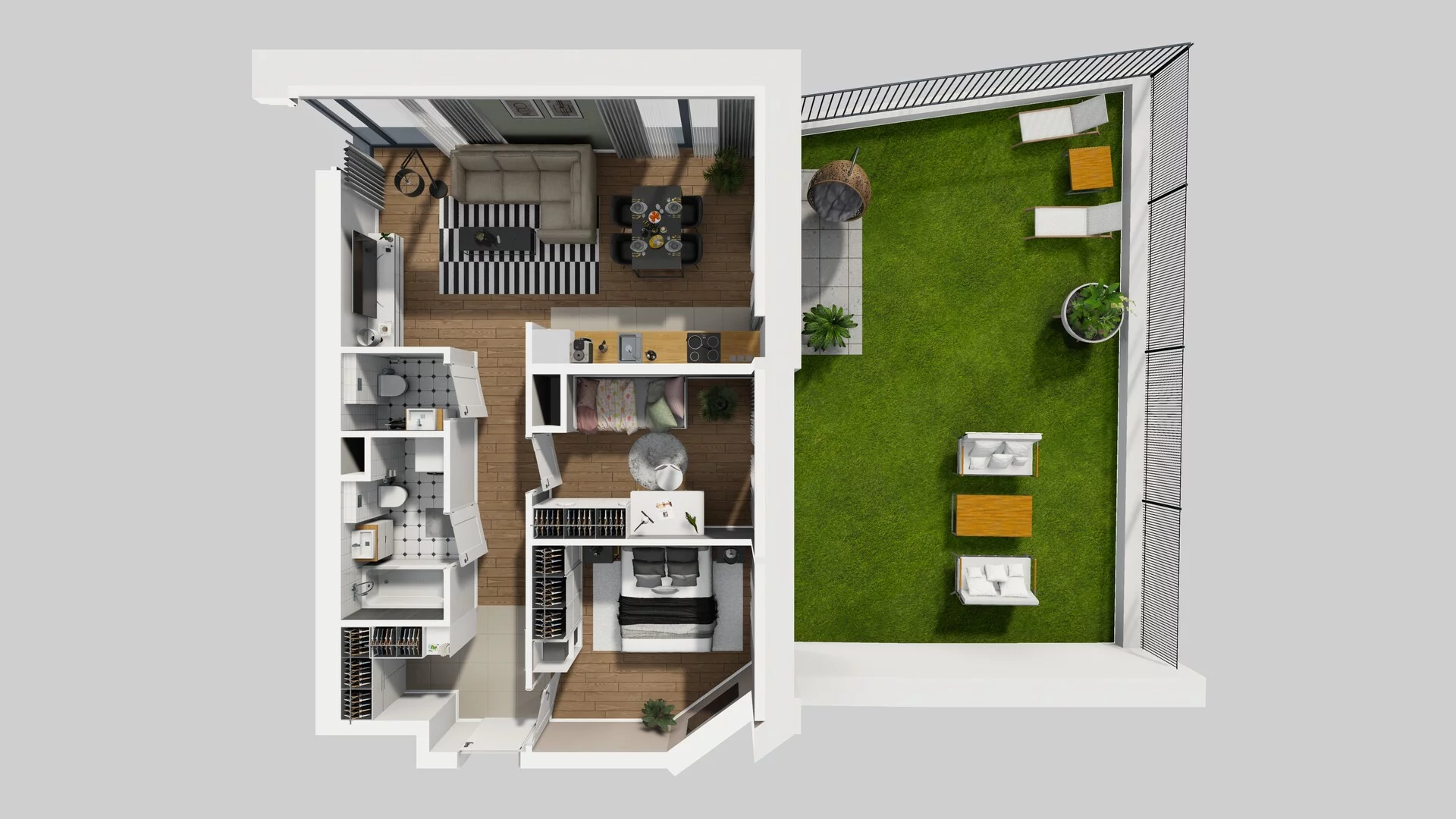 3 pokoje, mieszkanie 61,84 m², parter, oferta nr B/6, Osobowicka 114, Wrocław, Osobowice-Rędzin, Fabryczna, ul. Osobowicka 114