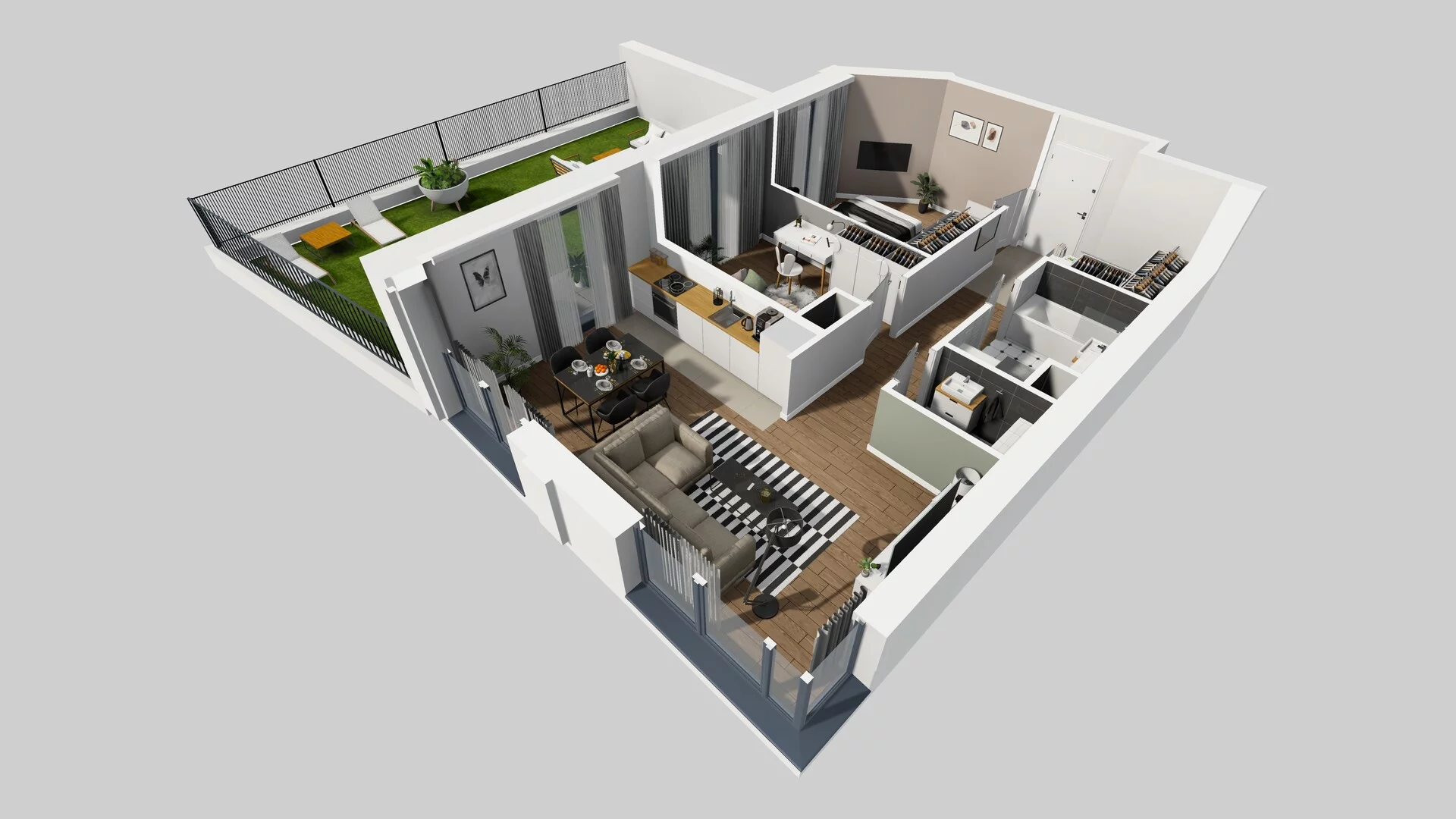 3 pokoje, mieszkanie 61,84 m², parter, oferta nr B/6, Osobowicka 114, Wrocław, Osobowice-Rędzin, Fabryczna, ul. Osobowicka 114