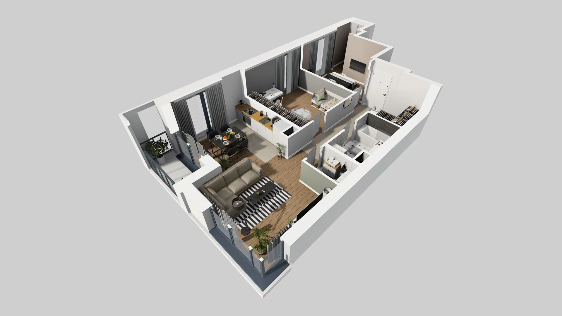 3 pokoje, mieszkanie 66,62 m², piętro 1, oferta nr B/13, Osobowicka 114, Wrocław, Osobowice-Rędzin, Fabryczna, ul. Osobowicka 114