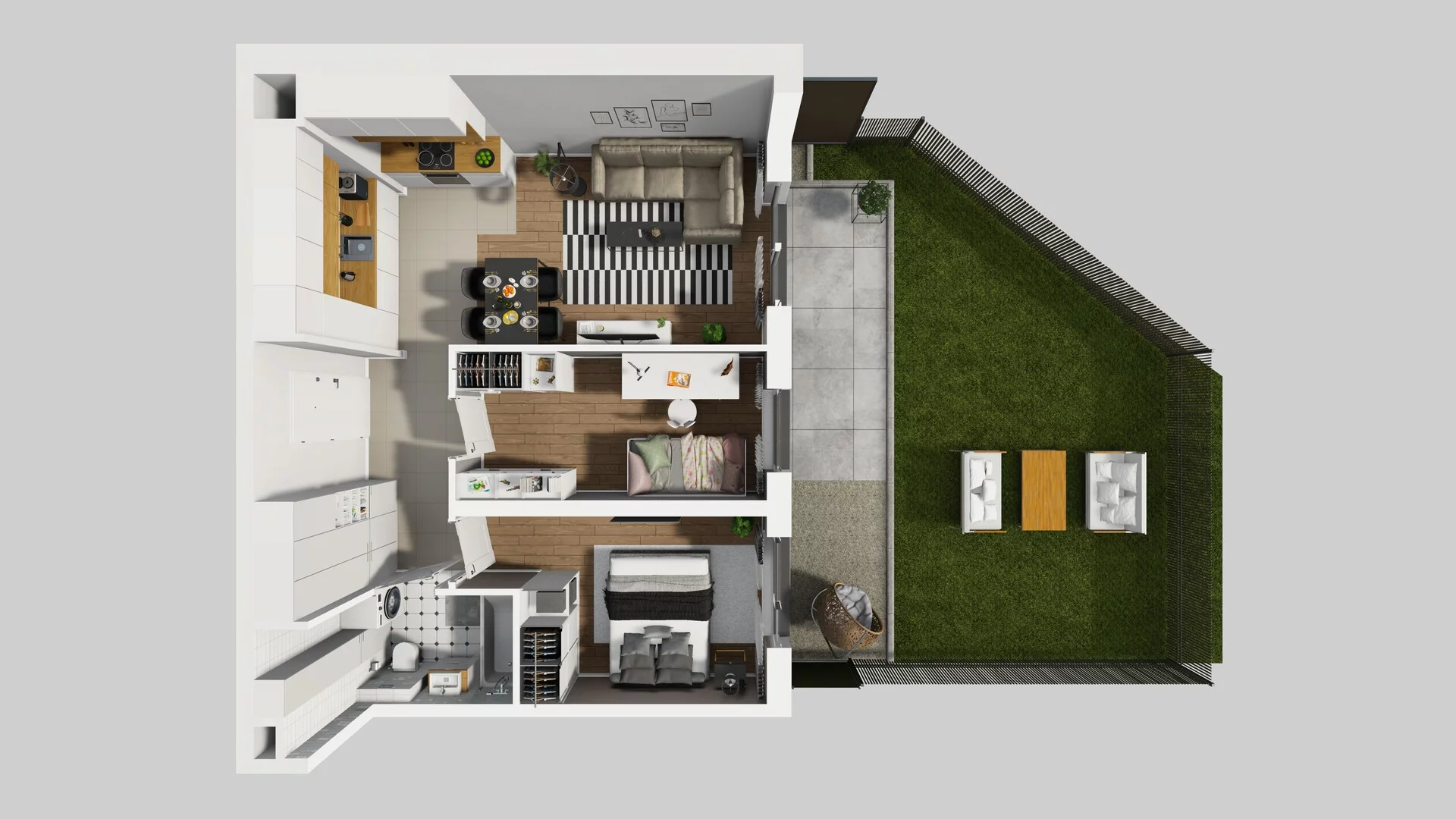 3 pokoje, mieszkanie 52,10 m², parter, oferta nr B/5, Hubska 100, Wrocław, Huby, Krzyki, ul. Paczkowska
