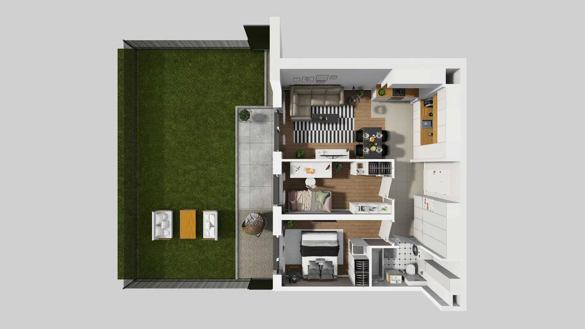 3 pokoje, mieszkanie 53,99 m², parter, oferta nr B/6, Hubska 100, Wrocław, Huby, Krzyki, ul. Paczkowska