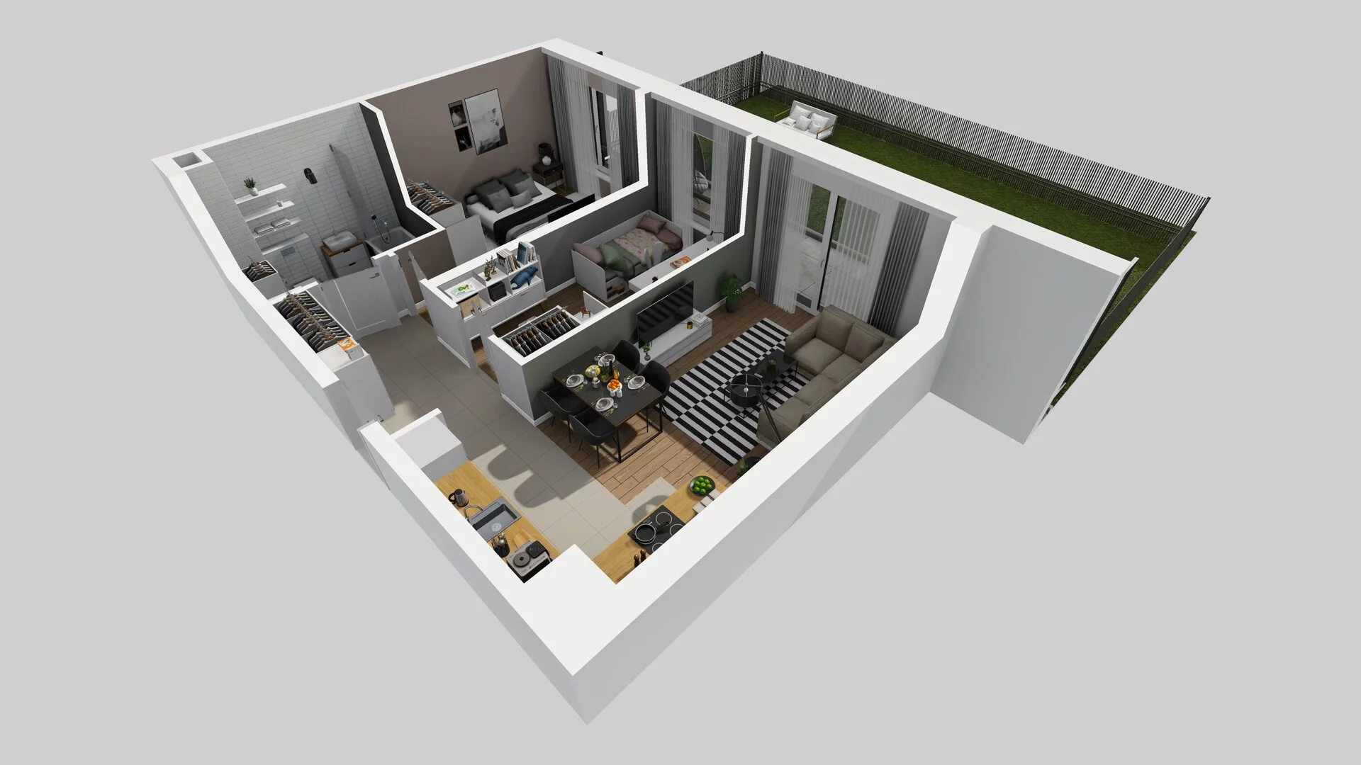 3 pokoje, mieszkanie 53,99 m², parter, oferta nr B/6, Hubska 100, Wrocław, Huby, Krzyki, ul. Paczkowska