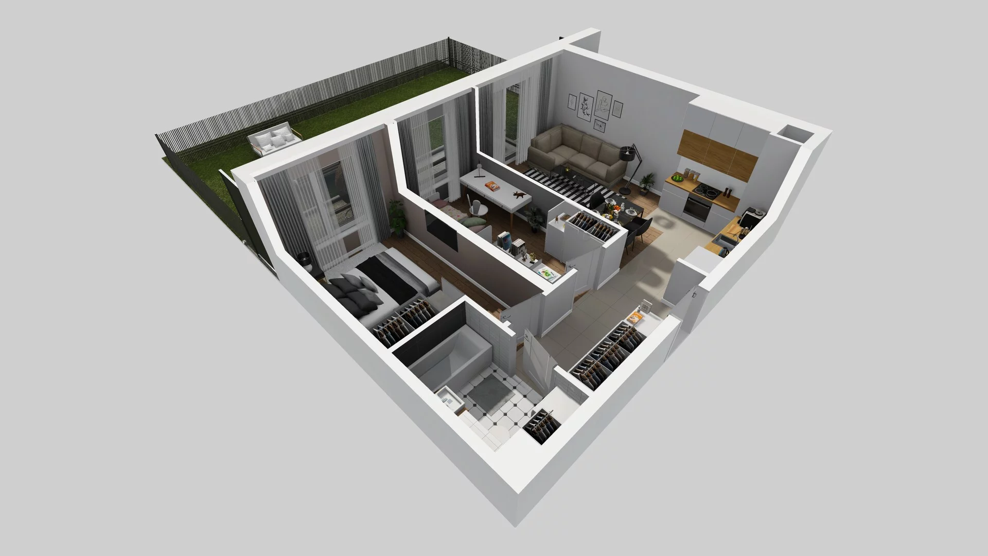 3 pokoje, mieszkanie 53,99 m², parter, oferta nr B/6, Hubska 100, Wrocław, Huby, Krzyki, ul. Paczkowska