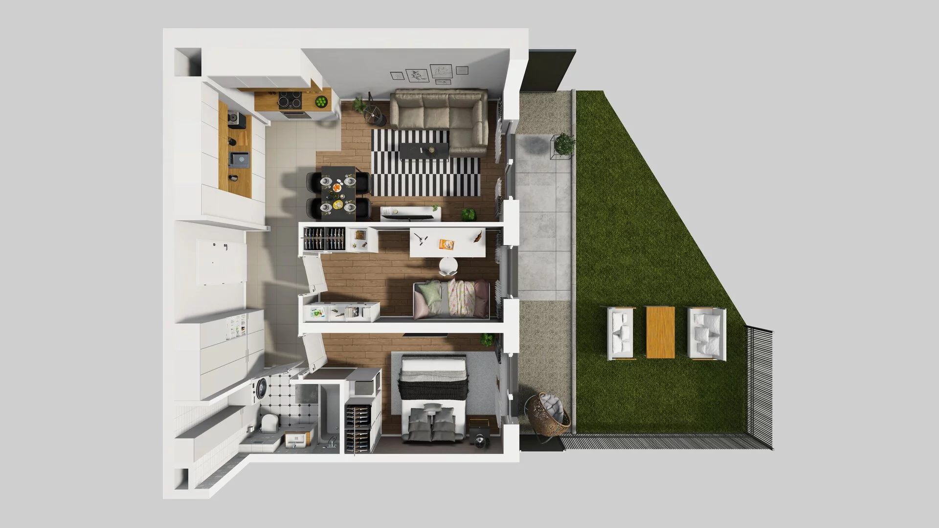 3 pokoje, mieszkanie 50,74 m², parter, oferta nr B/15, Hubska 100, Wrocław, Huby, Krzyki, ul. Paczkowska