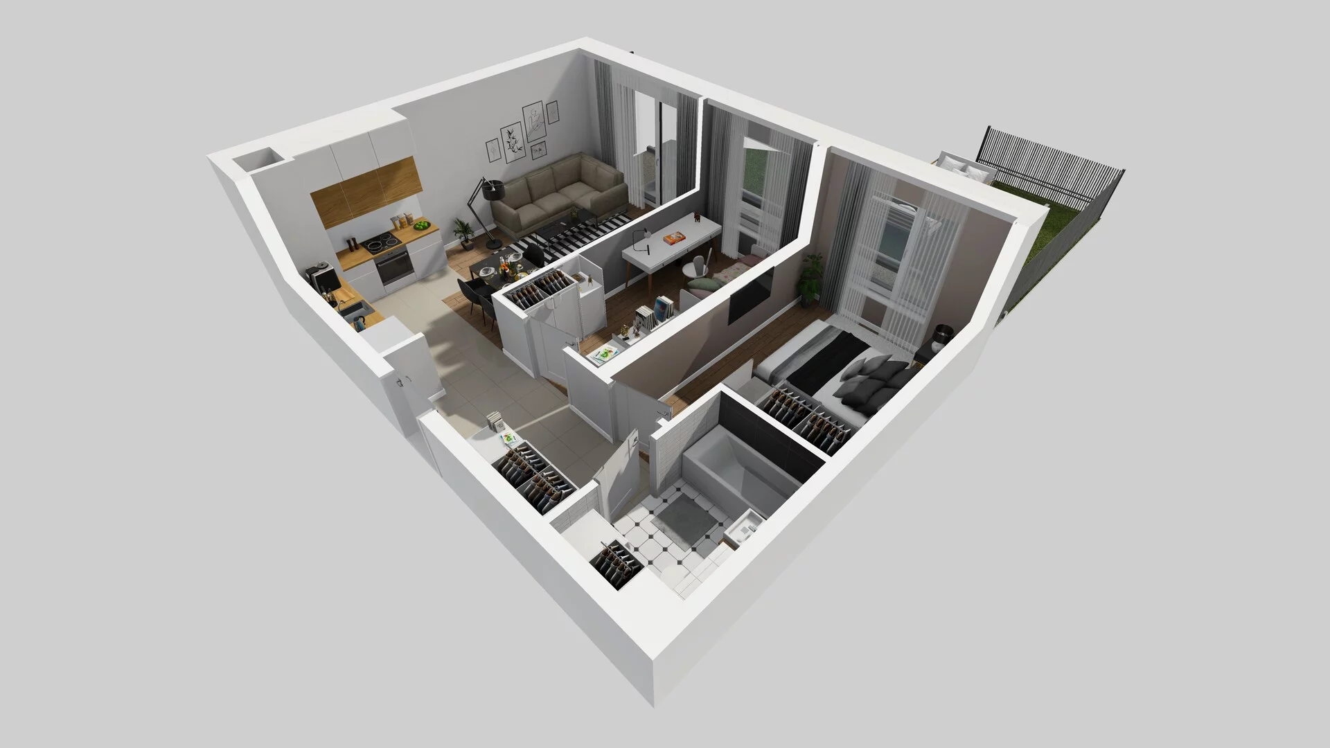 3 pokoje, mieszkanie 50,74 m², parter, oferta nr B/15, Hubska 100, Wrocław, Huby, Krzyki, ul. Paczkowska