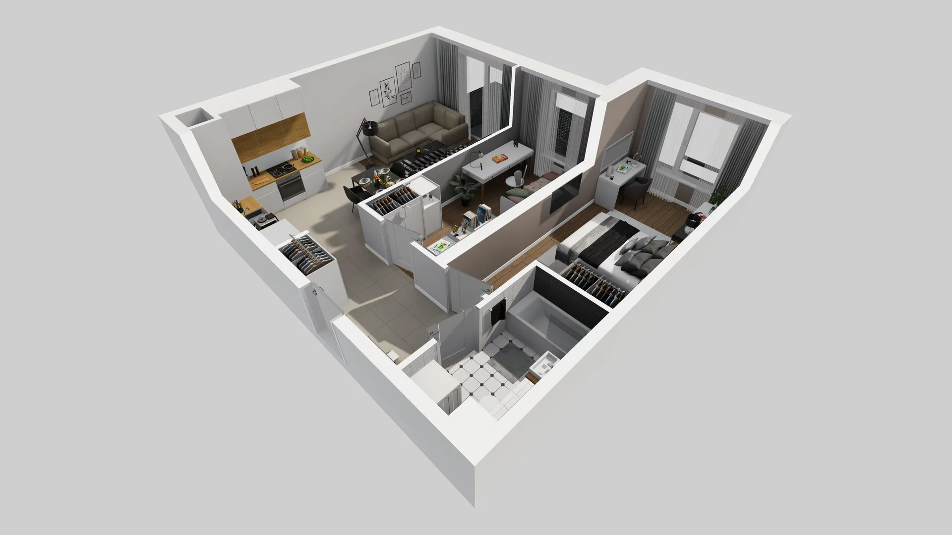 3 pokoje, mieszkanie 55,81 m², piętro 1, oferta nr B/26, Hubska 100, Wrocław, Huby, Krzyki, ul. Paczkowska
