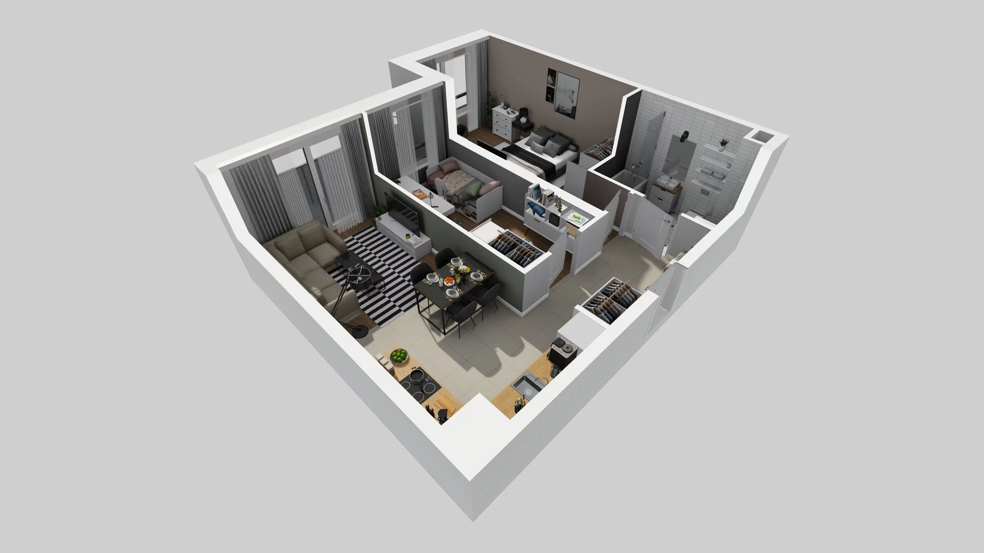 3 pokoje, mieszkanie 55,81 m², piętro 1, oferta nr B/26, Hubska 100, Wrocław, Huby, Krzyki, ul. Paczkowska