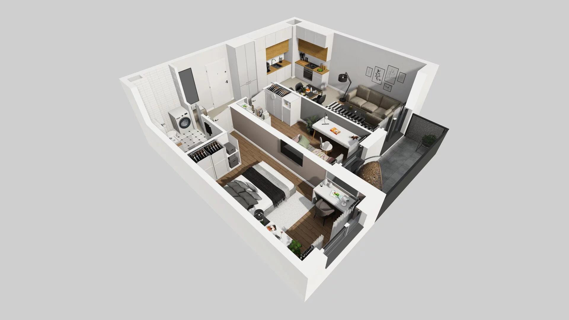 3 pokoje, mieszkanie 55,81 m², piętro 1, oferta nr B/26, Hubska 100, Wrocław, Huby, Krzyki, ul. Paczkowska