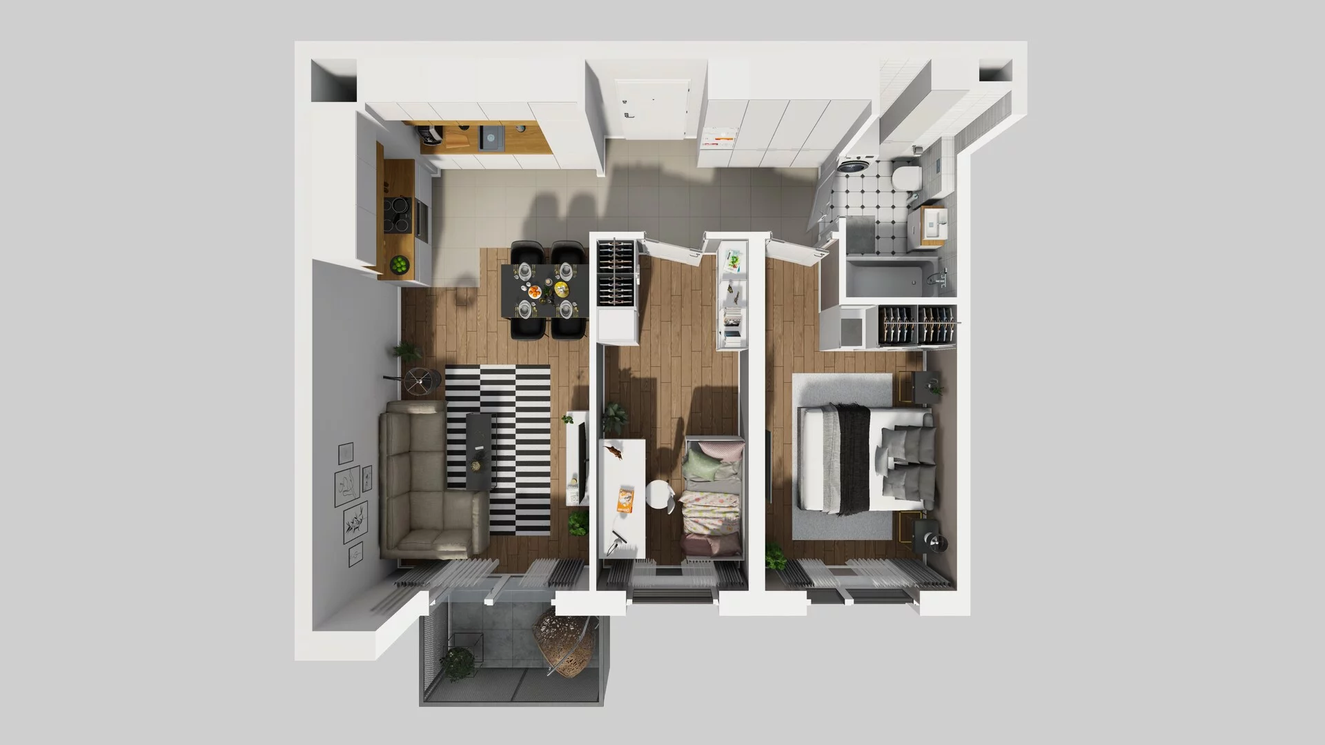3 pokoje, mieszkanie 56,89 m², piętro 1, oferta nr B/44, Hubska 100, Wrocław, Huby, Krzyki, ul. Paczkowska