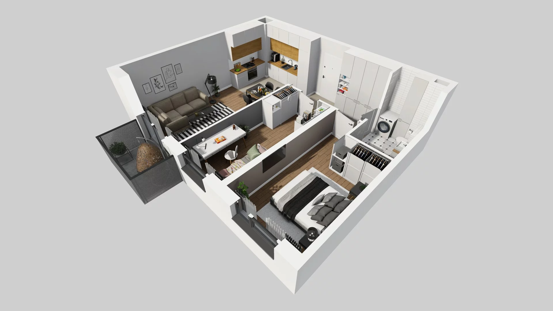 3 pokoje, mieszkanie 56,89 m², piętro 1, oferta nr B/44, Hubska 100, Wrocław, Huby, Krzyki, ul. Paczkowska