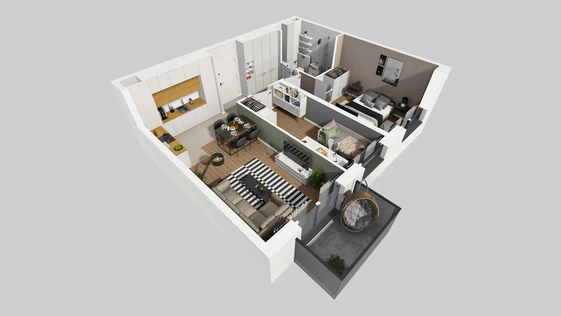 3 pokoje, mieszkanie 56,89 m², piętro 1, oferta nr B/44, Hubska 100, Wrocław, Huby, Krzyki, ul. Paczkowska