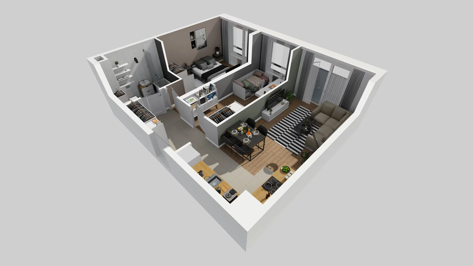 3 pokoje, mieszkanie 56,89 m², piętro 1, oferta nr B/44, Hubska 100, Wrocław, Huby, Krzyki, ul. Paczkowska