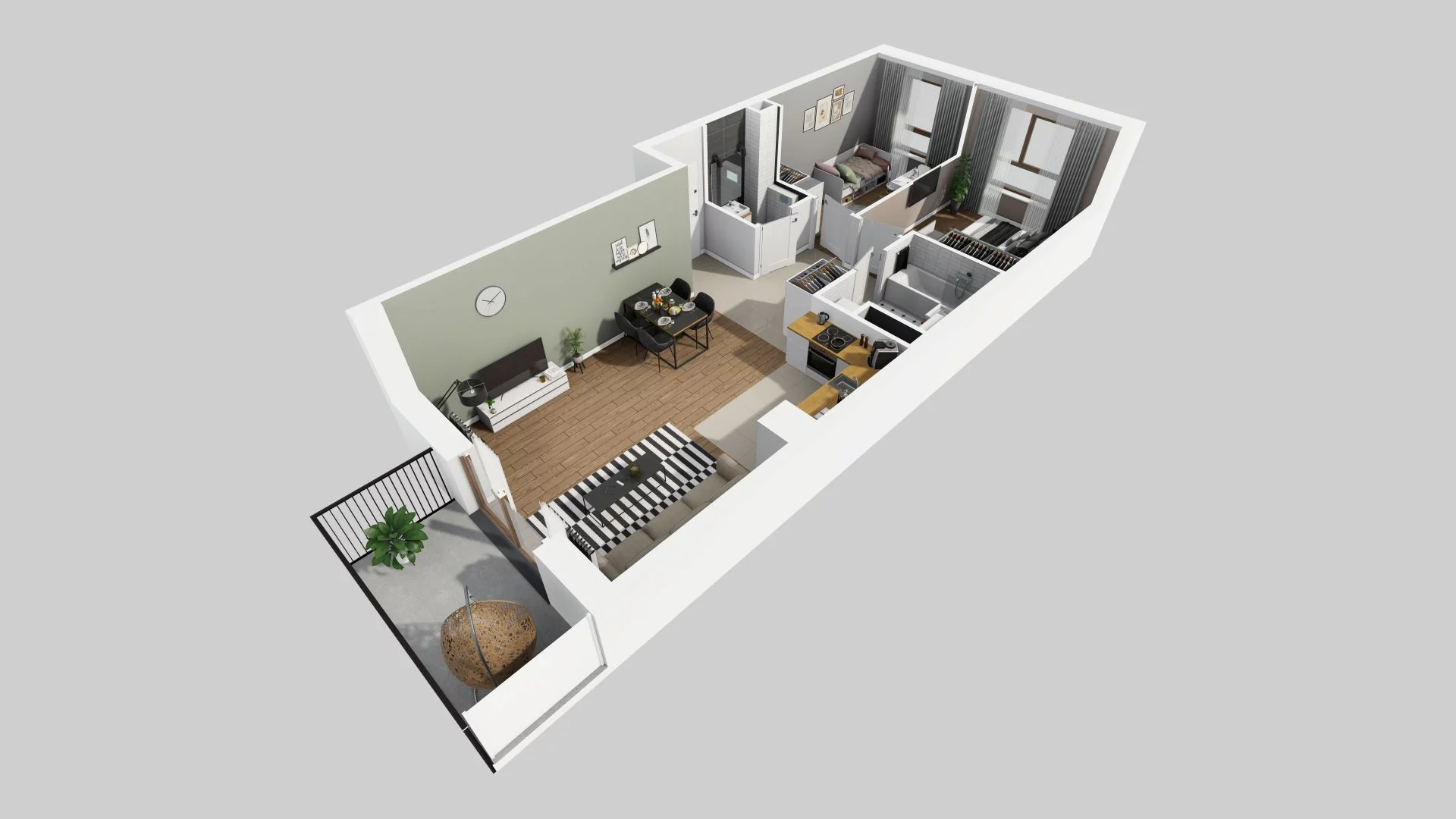 3 pokoje, mieszkanie 61,32 m², piętro 1, oferta nr G/17, Harmonia Mokotów, Warszawa, Mokotów, Siekierki, al. Polski Walczącej / Józefa Becka