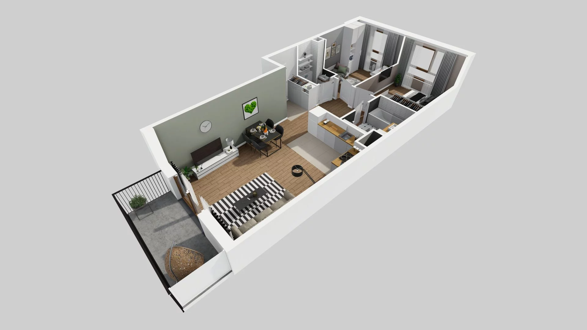 3 pokoje, mieszkanie 64,26 m², piętro 4, oferta nr B/27, Harmonia Mokotów, Warszawa, Mokotów, Siekierki, al. Polski Walczącej / Józefa Becka