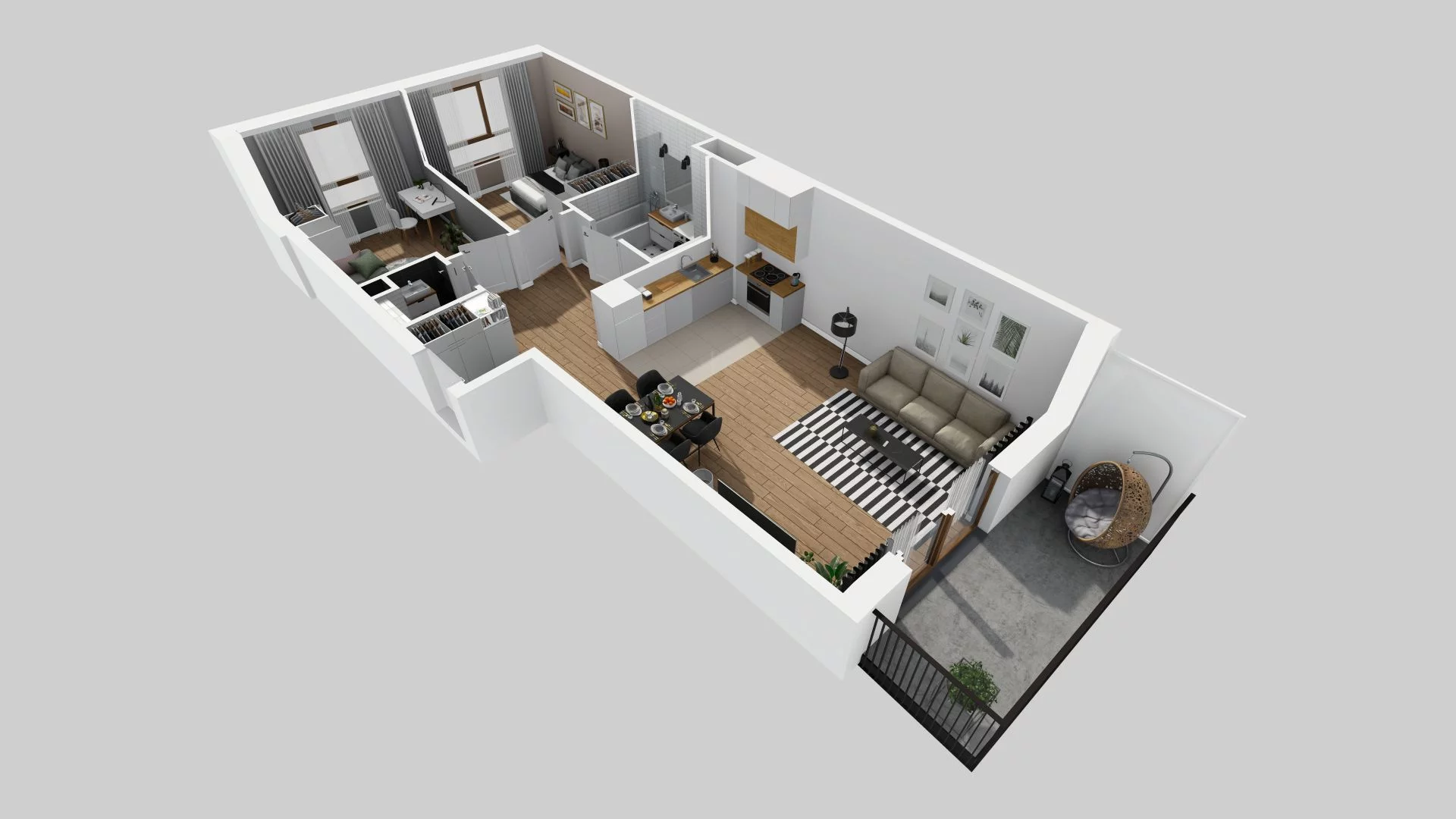 3 pokoje, mieszkanie 64,26 m², piętro 4, oferta nr B/27, Harmonia Mokotów, Warszawa, Mokotów, Siekierki, al. Polski Walczącej / Józefa Becka