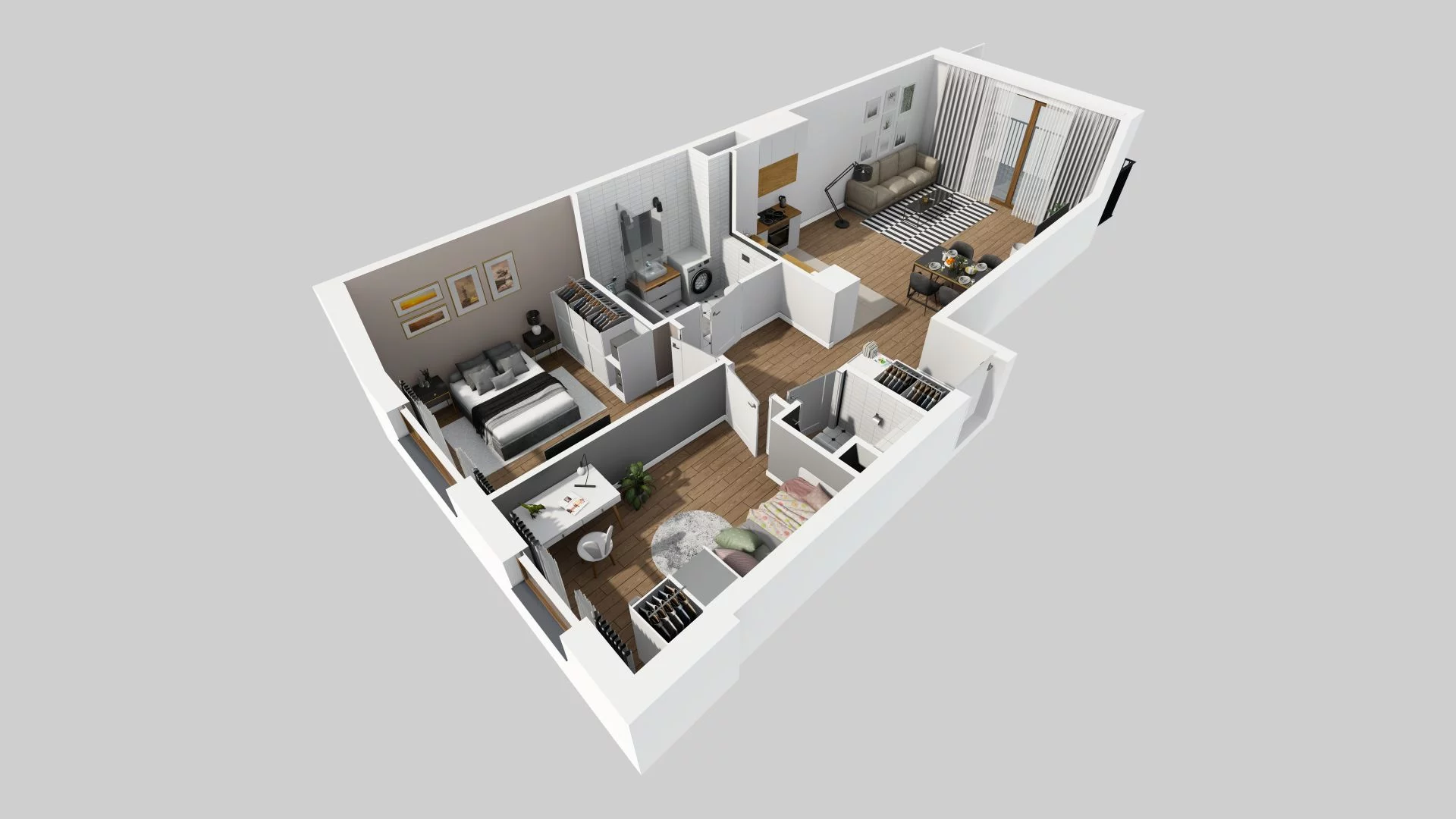 3 pokoje, mieszkanie 64,26 m², piętro 4, oferta nr B/27, Harmonia Mokotów, Warszawa, Mokotów, Siekierki, al. Polski Walczącej / Józefa Becka