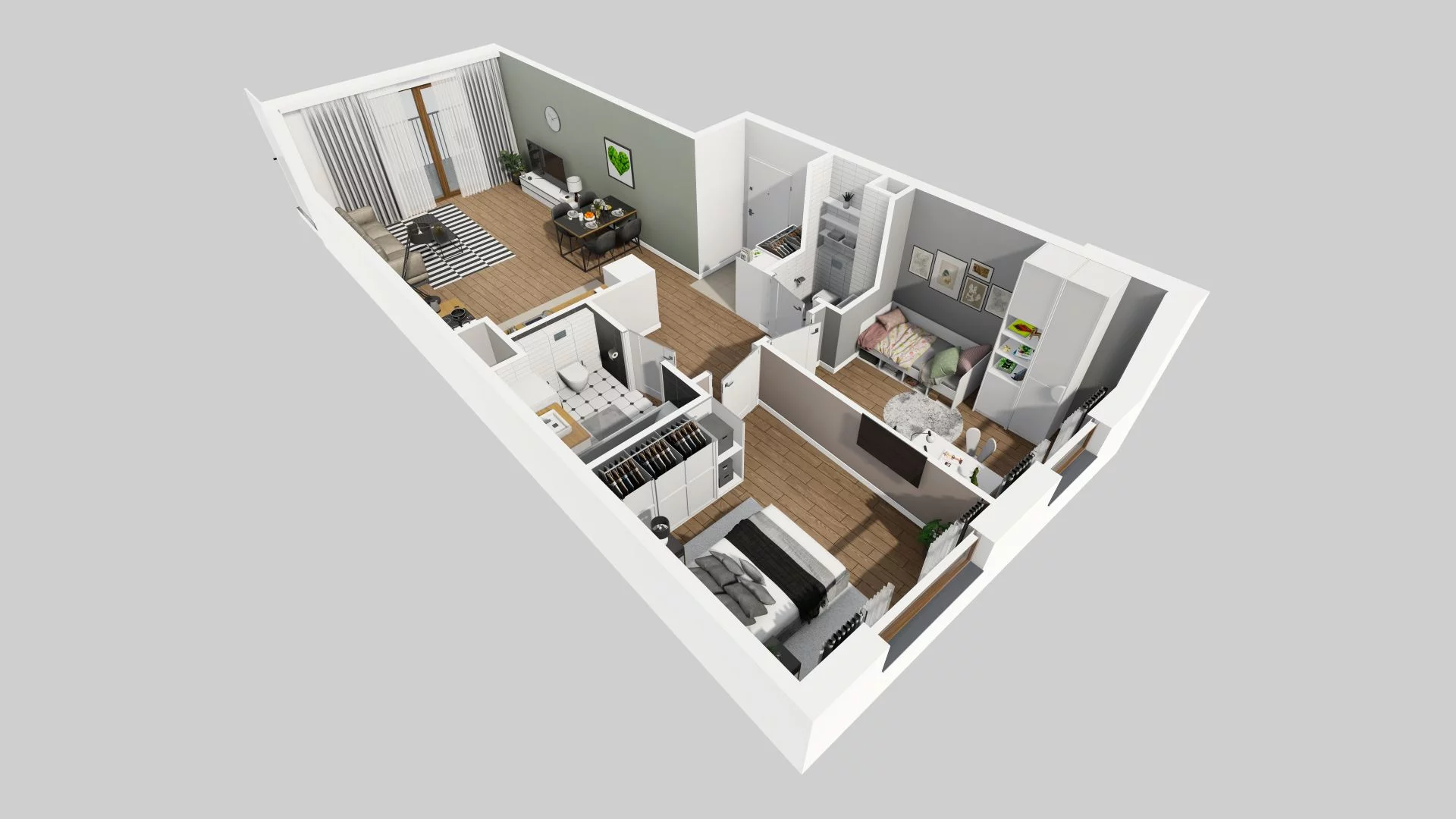 3 pokoje, mieszkanie 64,26 m², piętro 4, oferta nr B/27, Harmonia Mokotów, Warszawa, Mokotów, Siekierki, al. Polski Walczącej / Józefa Becka