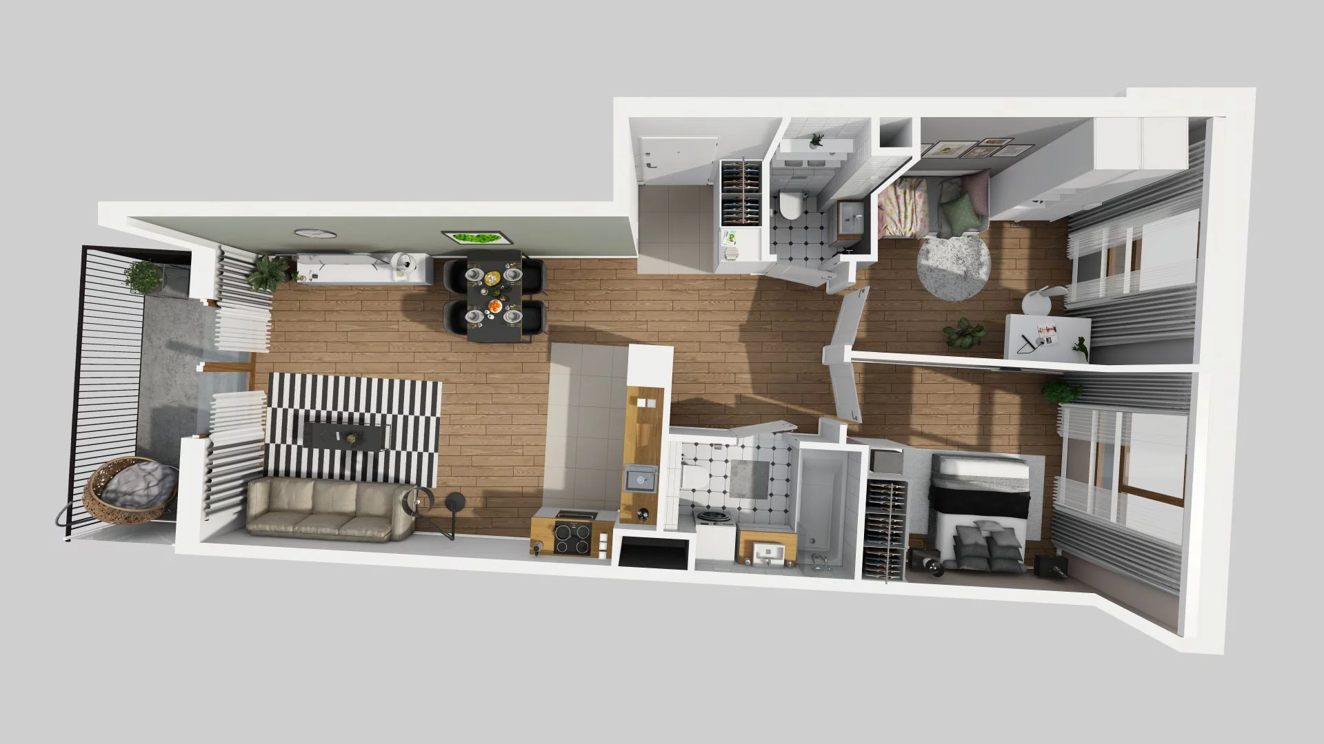 3 pokoje, mieszkanie 64,26 m², piętro 5, oferta nr B/30, Harmonia Mokotów, Warszawa, Mokotów, Siekierki, al. Polski Walczącej / Józefa Becka