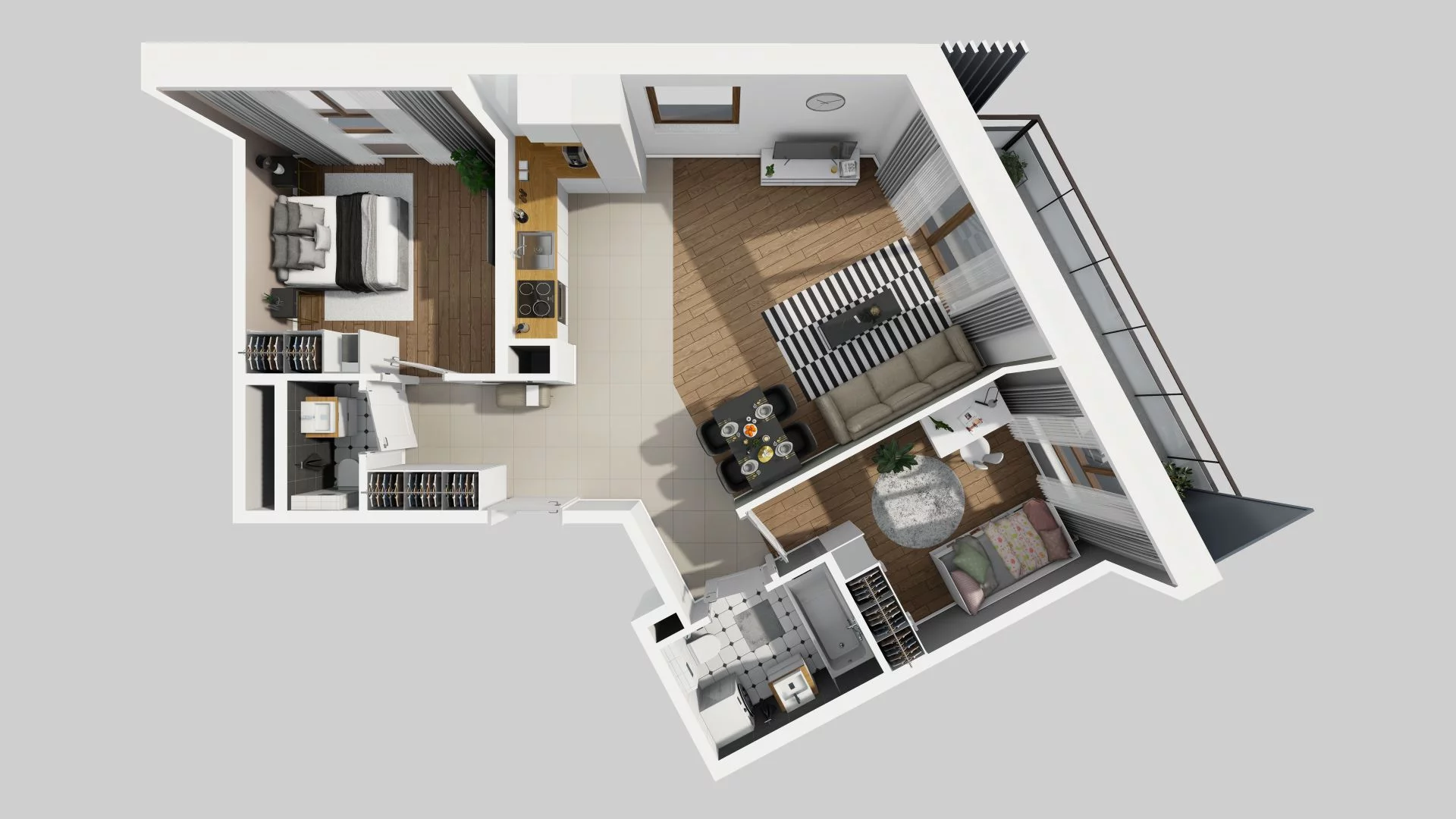 3 pokoje, mieszkanie 65,18 m², piętro 1, oferta nr E/13, Harmonia Mokotów, Warszawa, Mokotów, Siekierki, al. Polski Walczącej / Józefa Becka