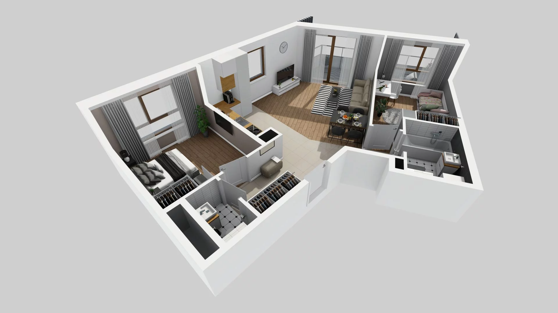 3 pokoje, mieszkanie 65,18 m², piętro 1, oferta nr E/13, Harmonia Mokotów, Warszawa, Mokotów, Siekierki, al. Polski Walczącej / Józefa Becka
