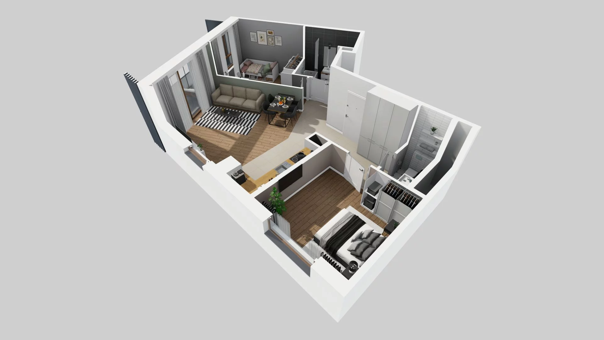 3 pokoje, mieszkanie 65,18 m², piętro 1, oferta nr E/13, Harmonia Mokotów, Warszawa, Mokotów, Siekierki, al. Polski Walczącej / Józefa Becka